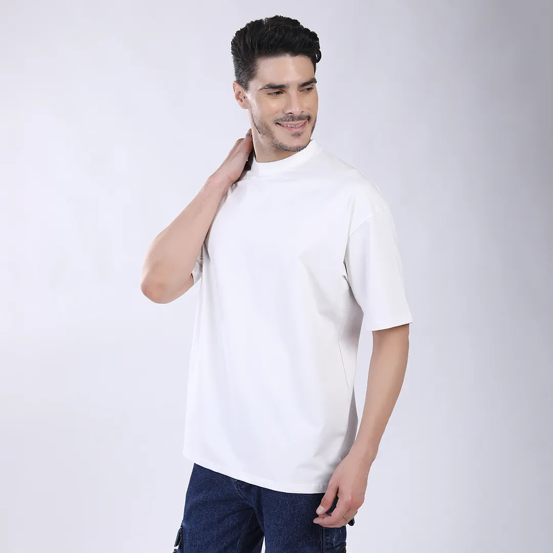 MEN'S WHITE OVERSIZED COTTON T-SHIRT