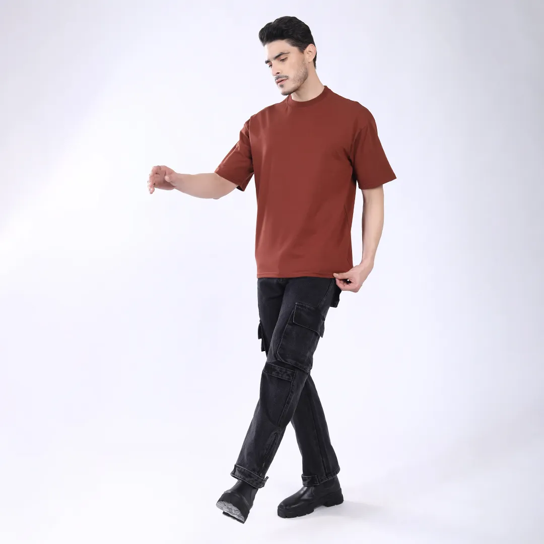 MEN'S RUST OVERSIZED COTTON T-SHIRT