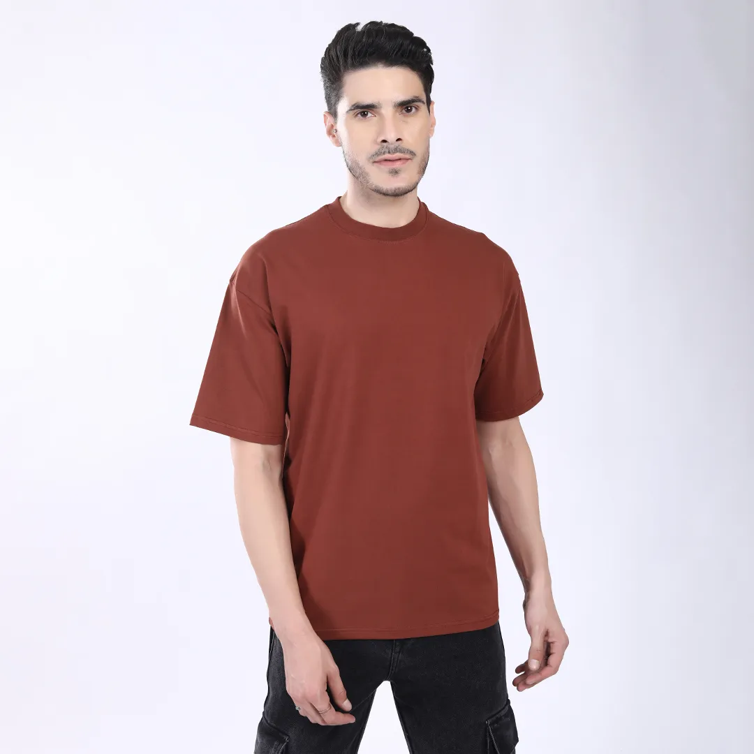 MEN'S RUST OVERSIZED COTTON T-SHIRT