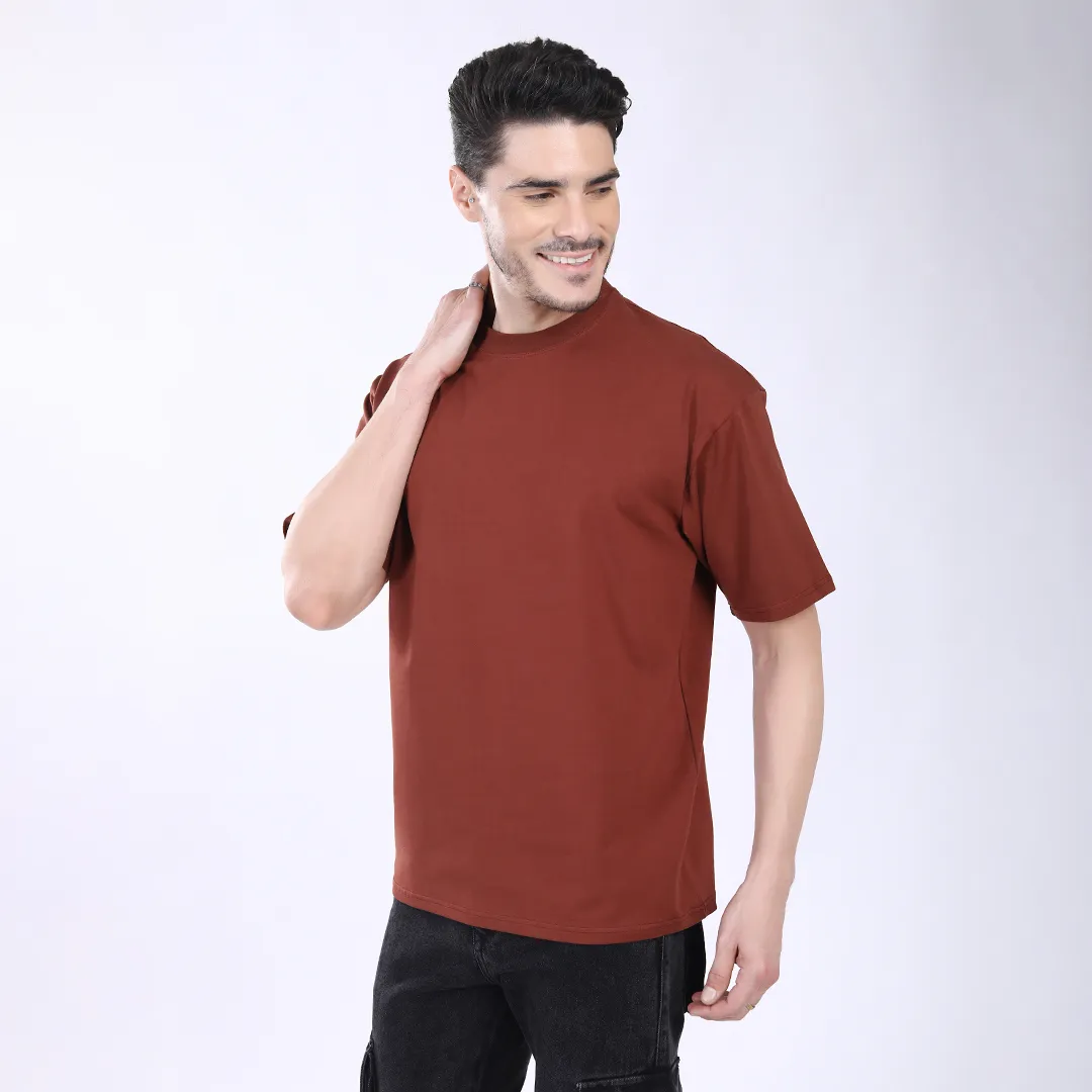 MEN'S RUST OVERSIZED COTTON T-SHIRT