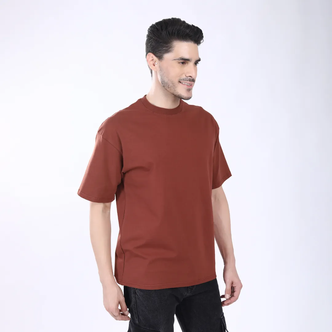 MEN'S RUST OVERSIZED COTTON T-SHIRT