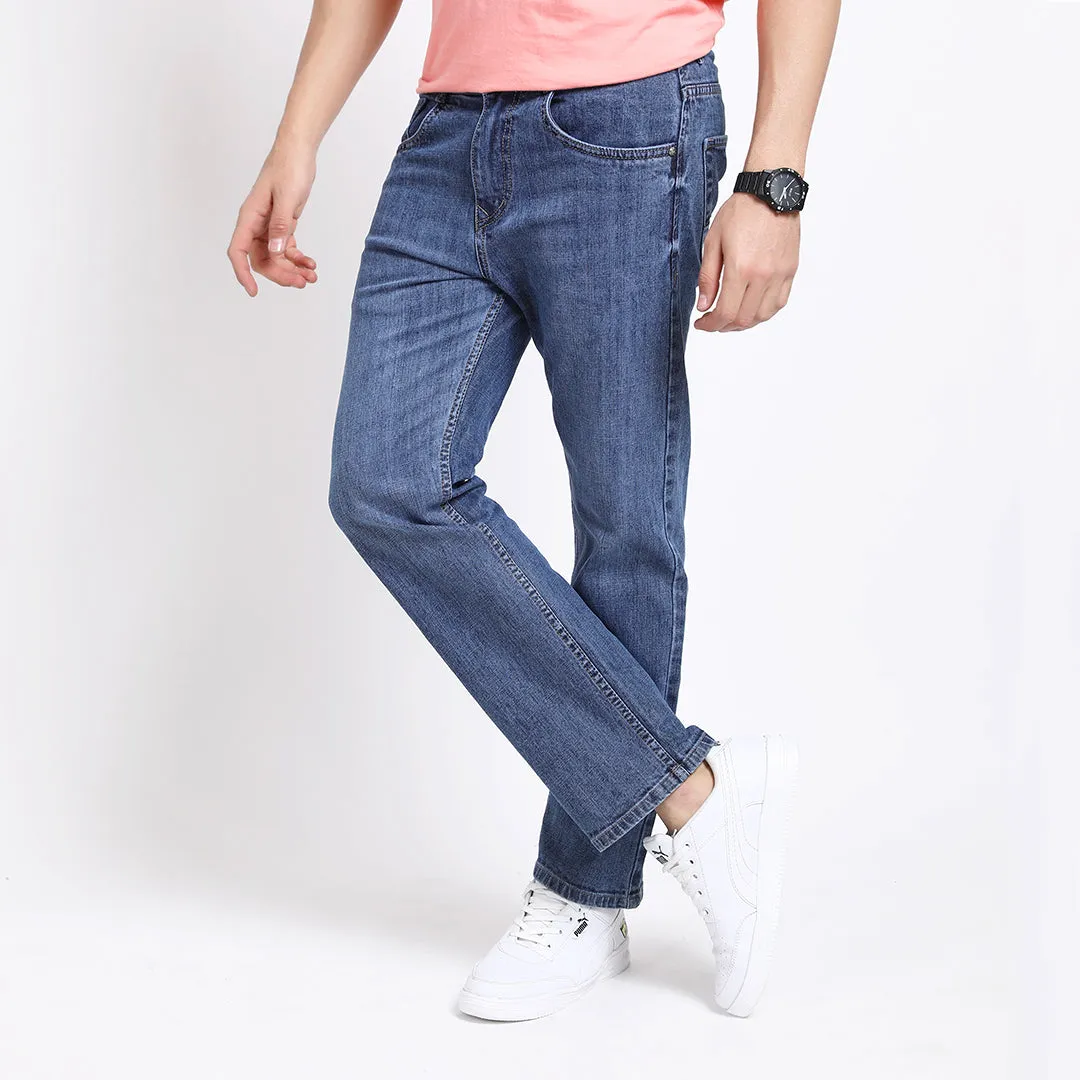 BLUE BAGGY FIT JEAN TEDDY