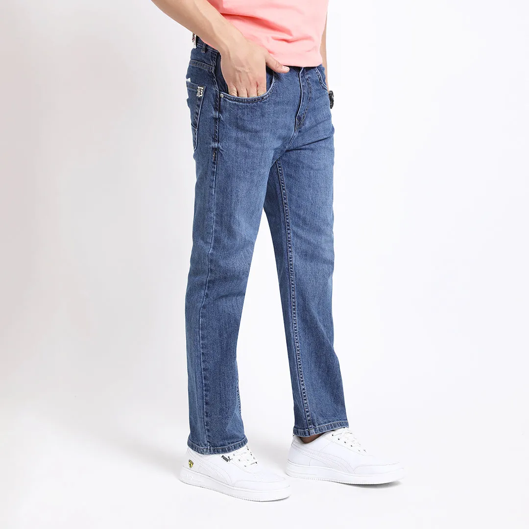 BLUE BAGGY FIT JEAN TEDDY