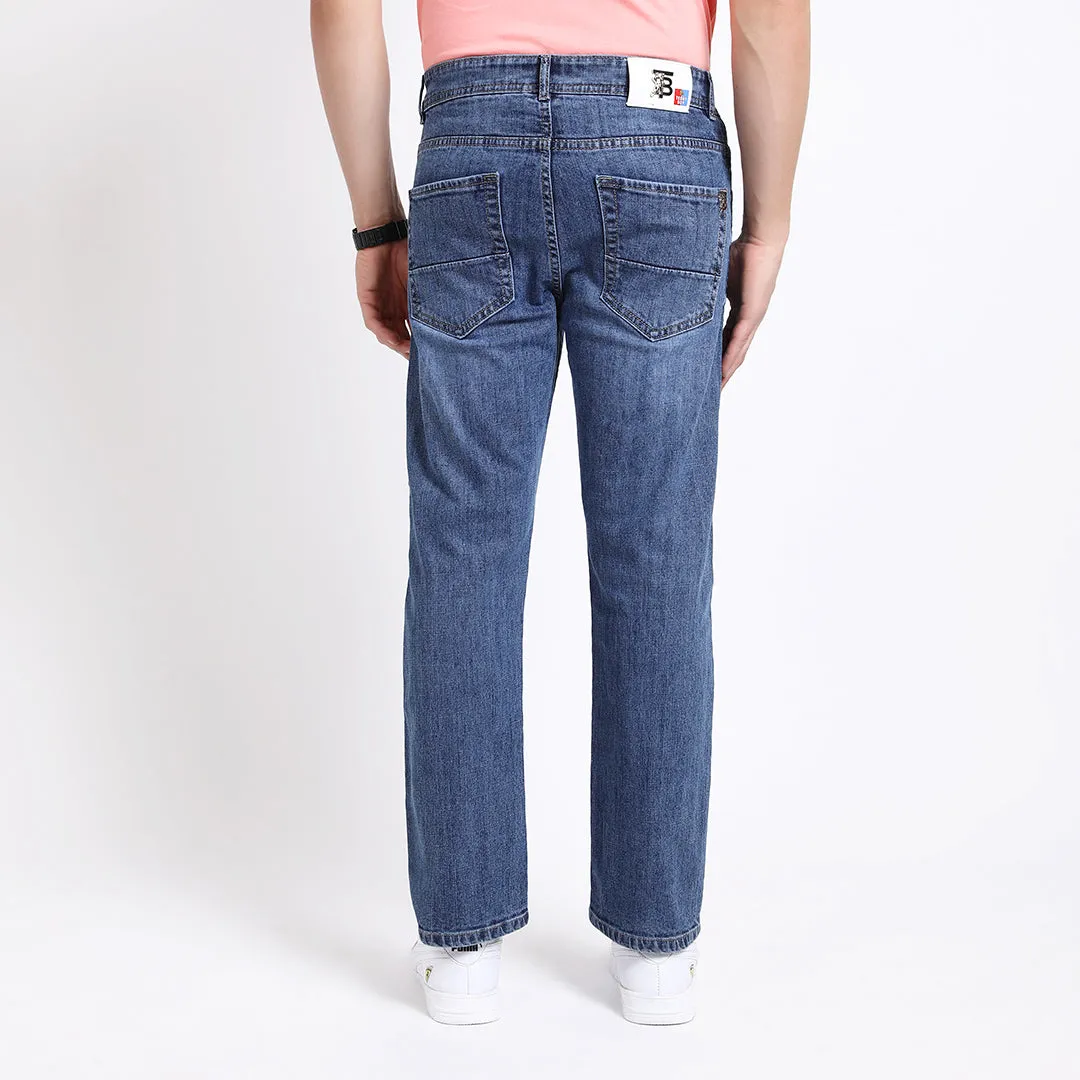 BLUE BAGGY FIT JEAN TEDDY