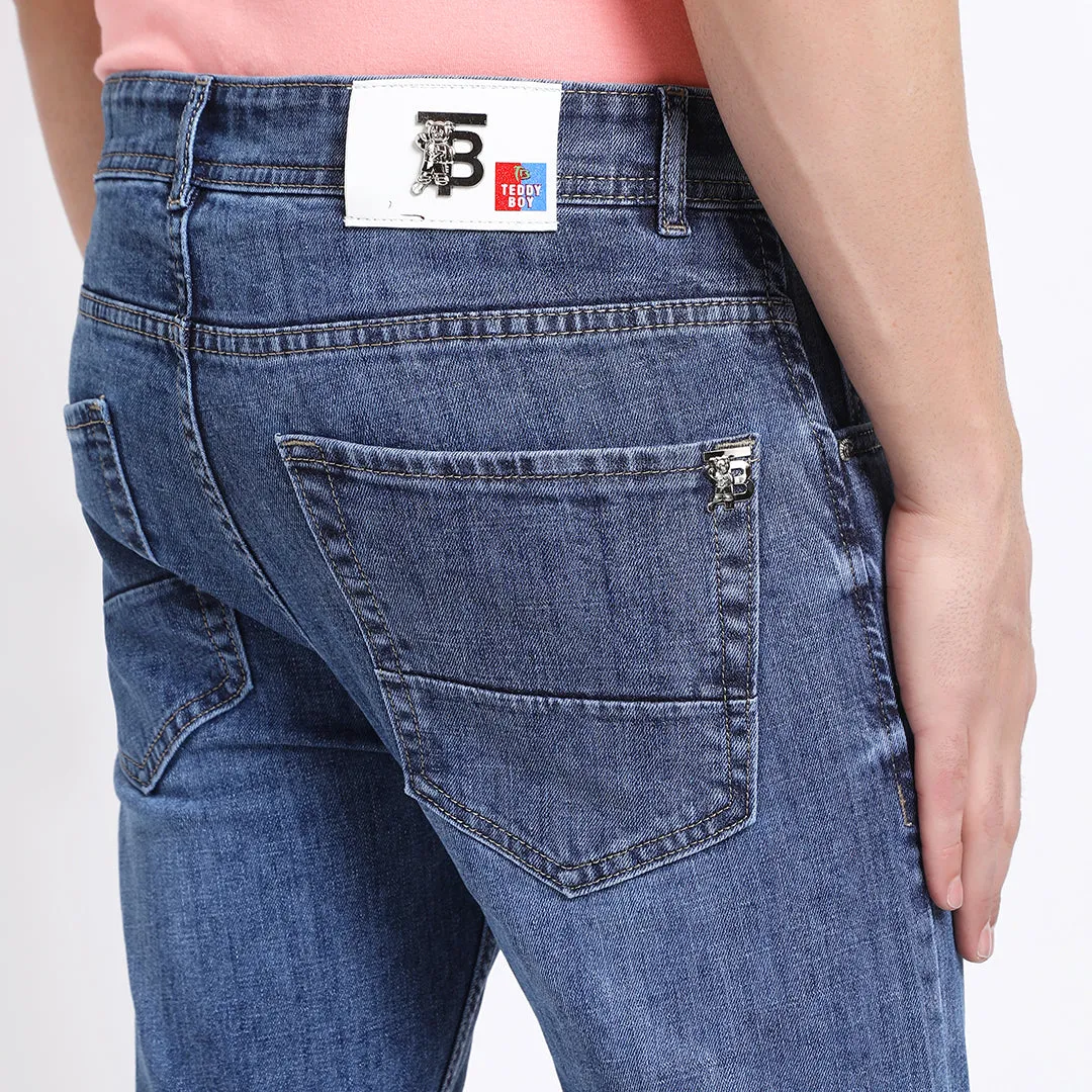 BLUE BAGGY FIT JEAN TEDDY