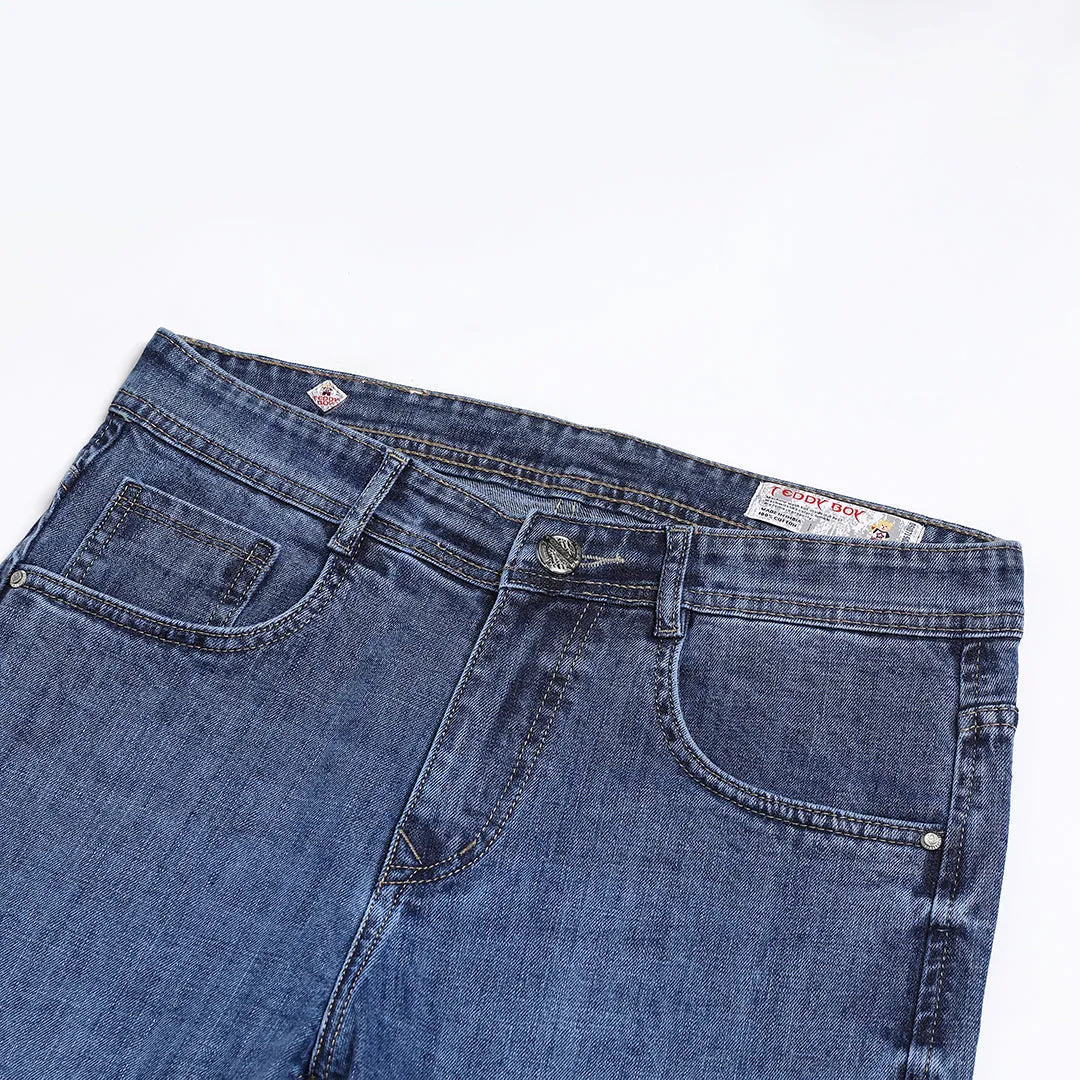 BLUE BAGGY FIT JEAN TEDDY