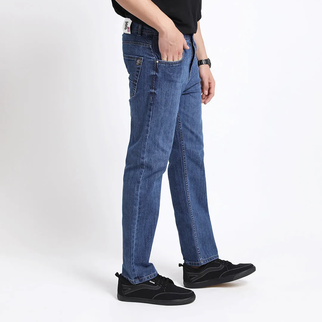 MID BLUE BAGGY FIT JEAN TEDDY