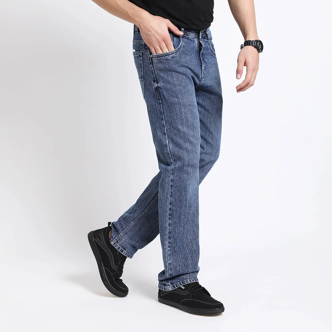 DARK BLUE BAGGY FIT JEAN TEDDY