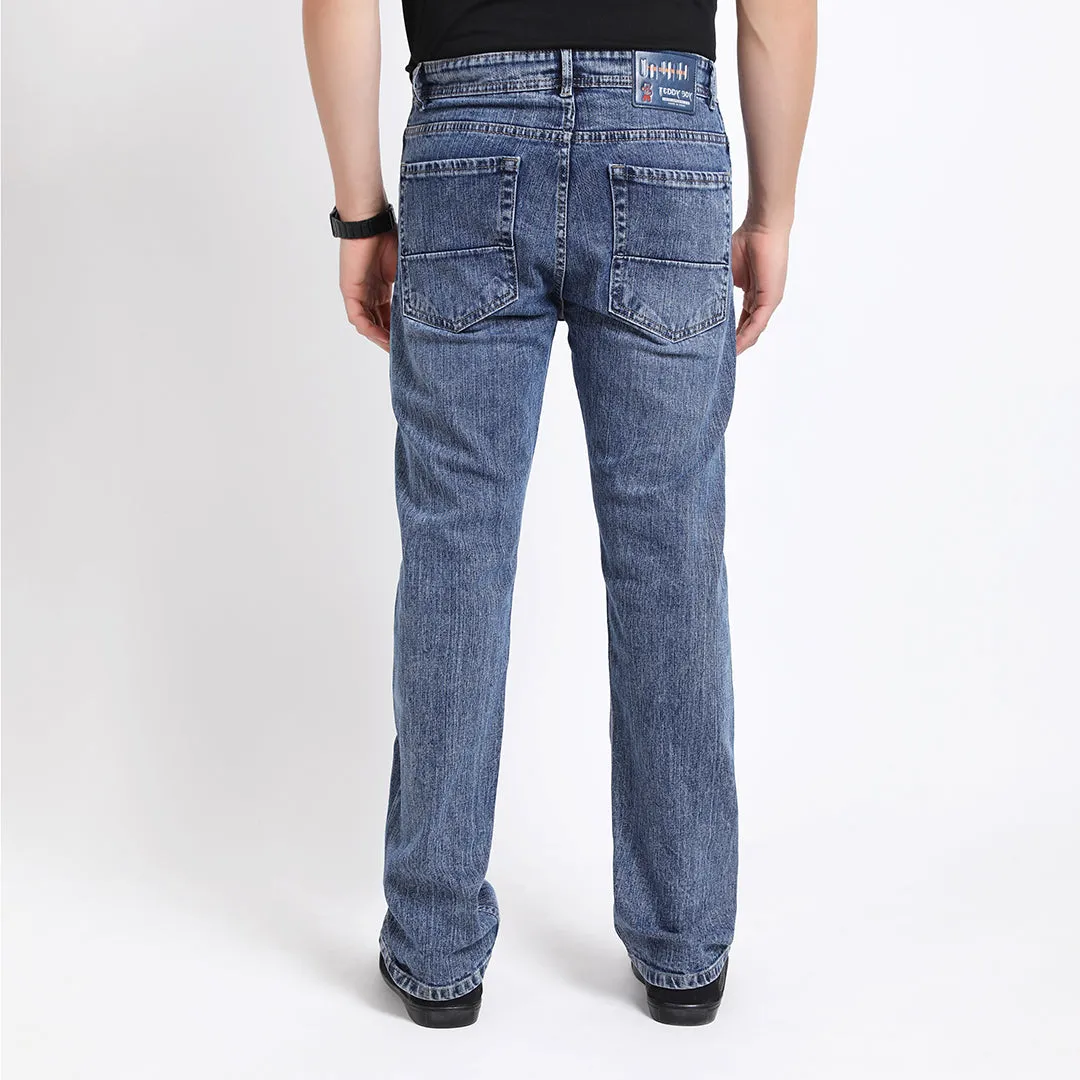 DARK BLUE BAGGY FIT JEAN TEDDY