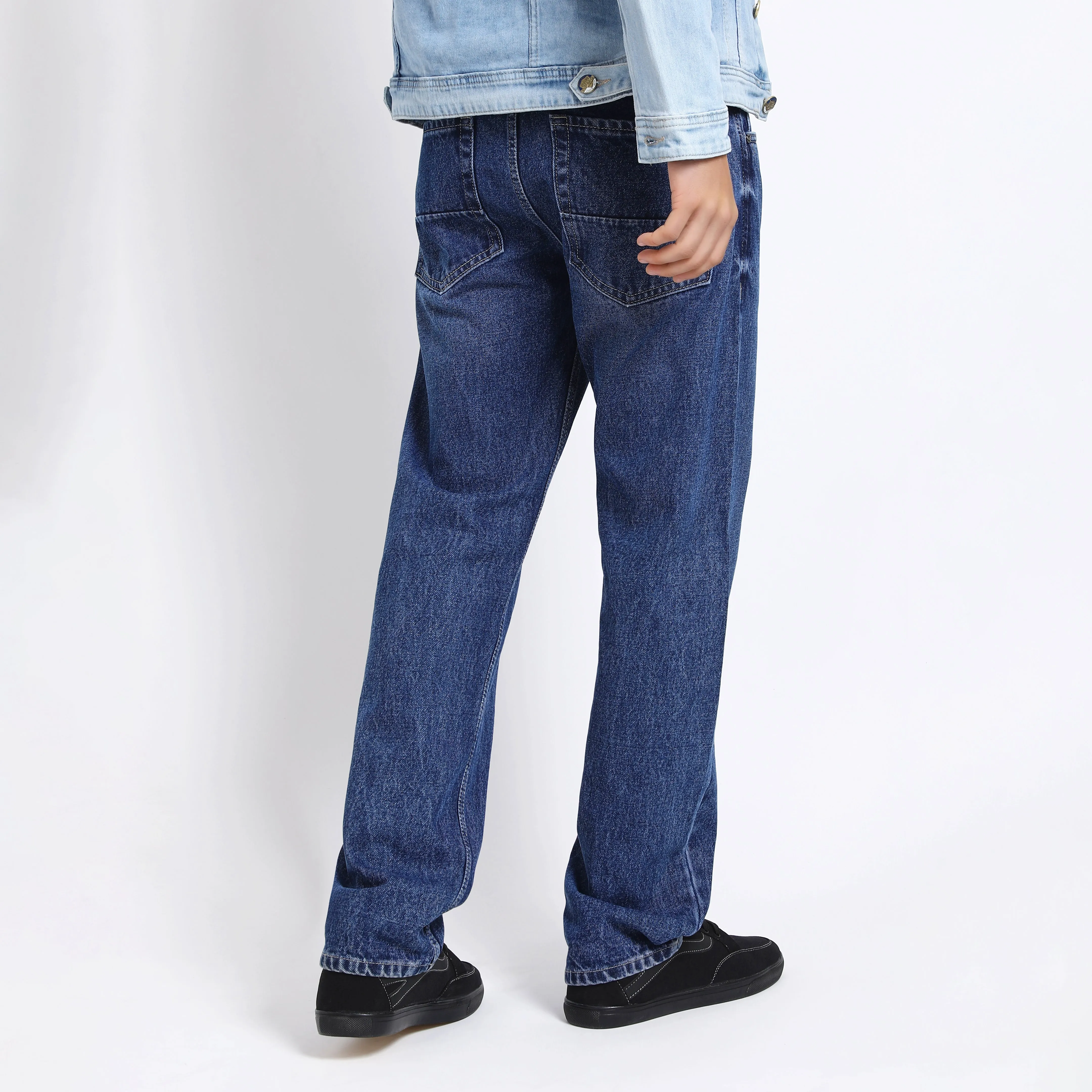 DARK BLUE BAGGY FIT JEAN TEDDY