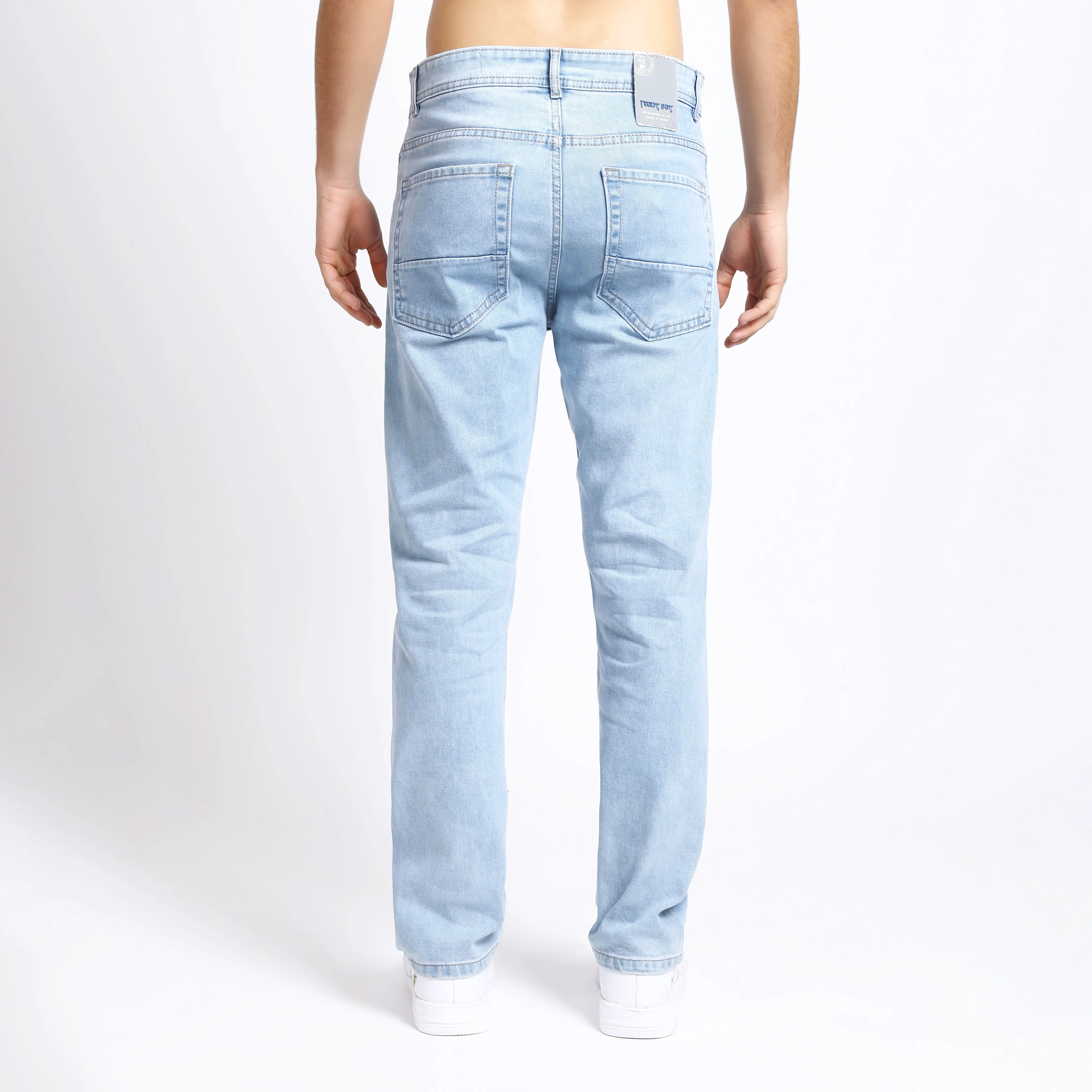 ICE BLUE BAGGY FIT JEAN TEDDY