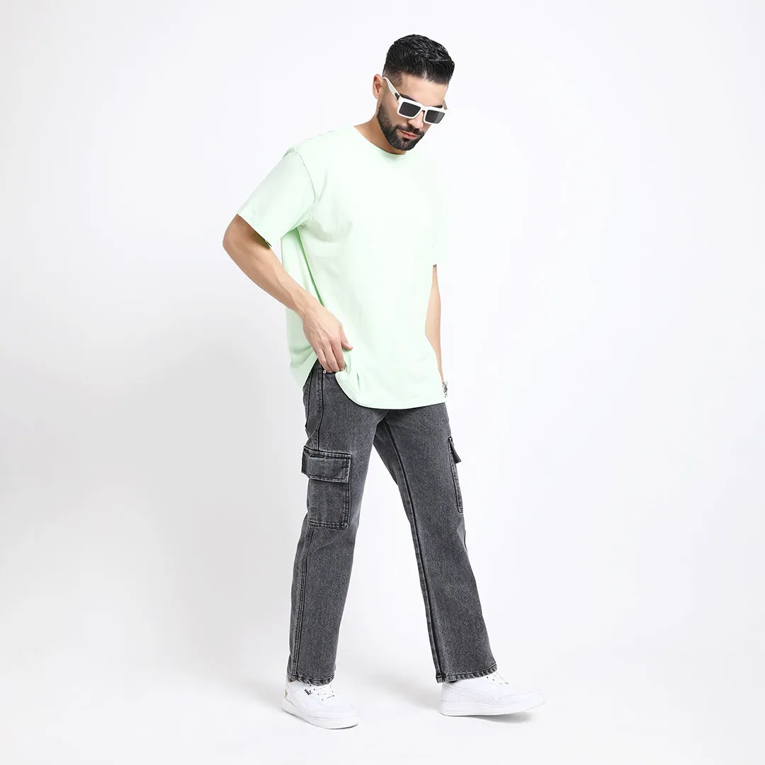 BLACK BAGGY CARGO FIT JEANS