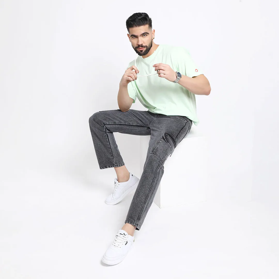 BLACK BAGGY CARGO FIT JEANS