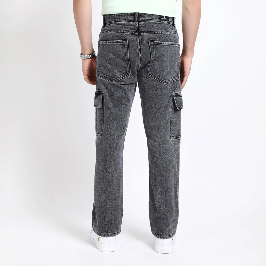BLACK BAGGY CARGO FIT JEANS