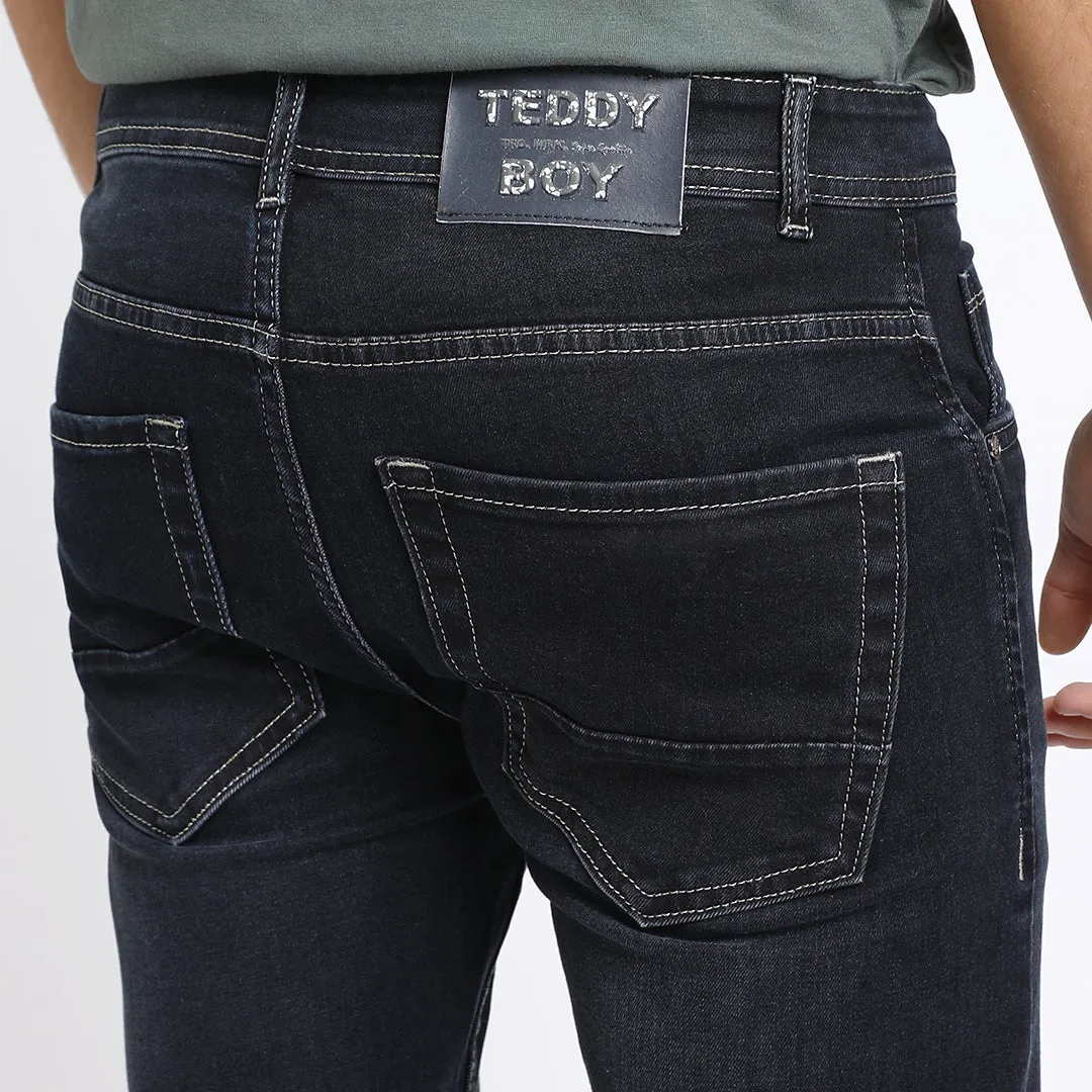 DARK BLACK ANKLE FIT JEANS