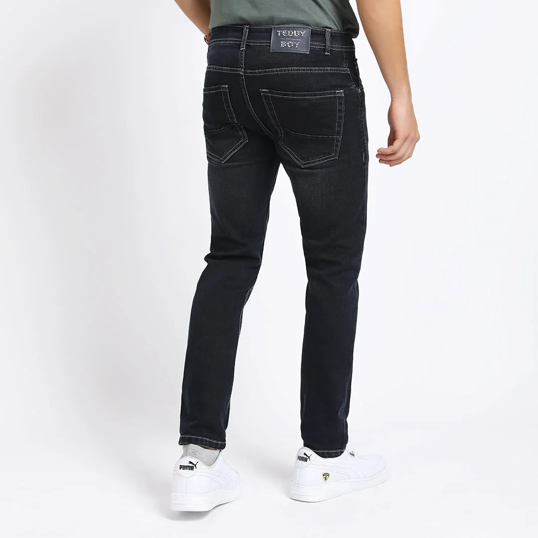 DARK BLACK ANKLE FIT JEANS