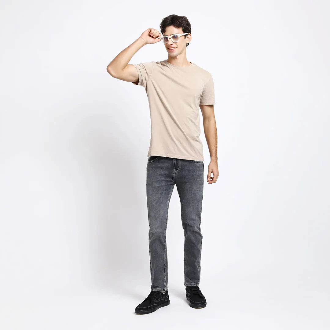 MID GREY ANKLE FIT JEANS TEDDY