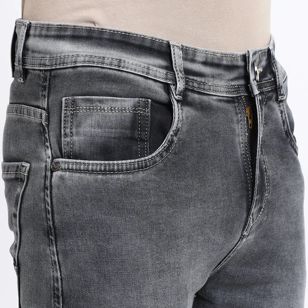 MID GREY ANKLE FIT JEANS TEDDY