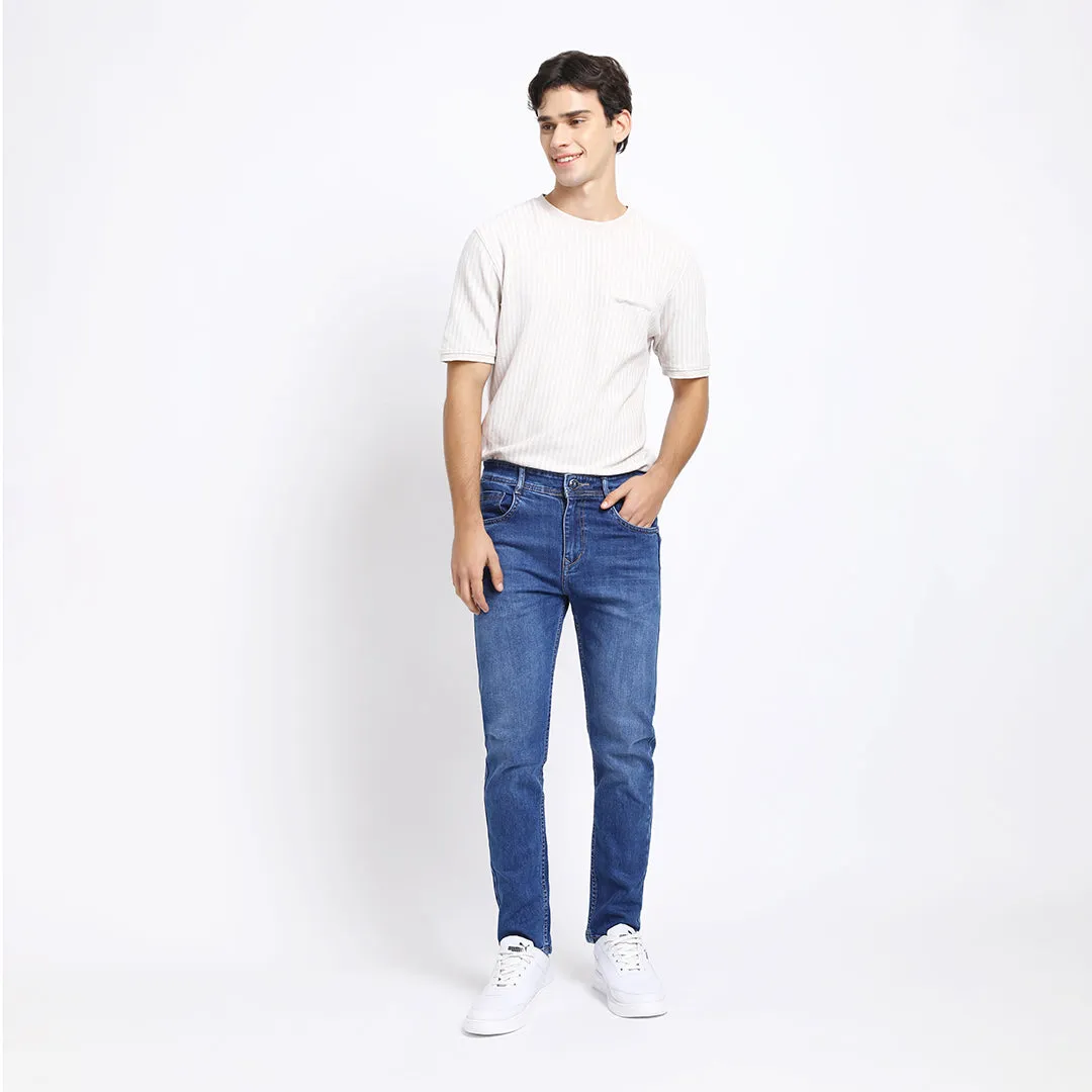 ANKLE DARK BLUE FIT JEANS