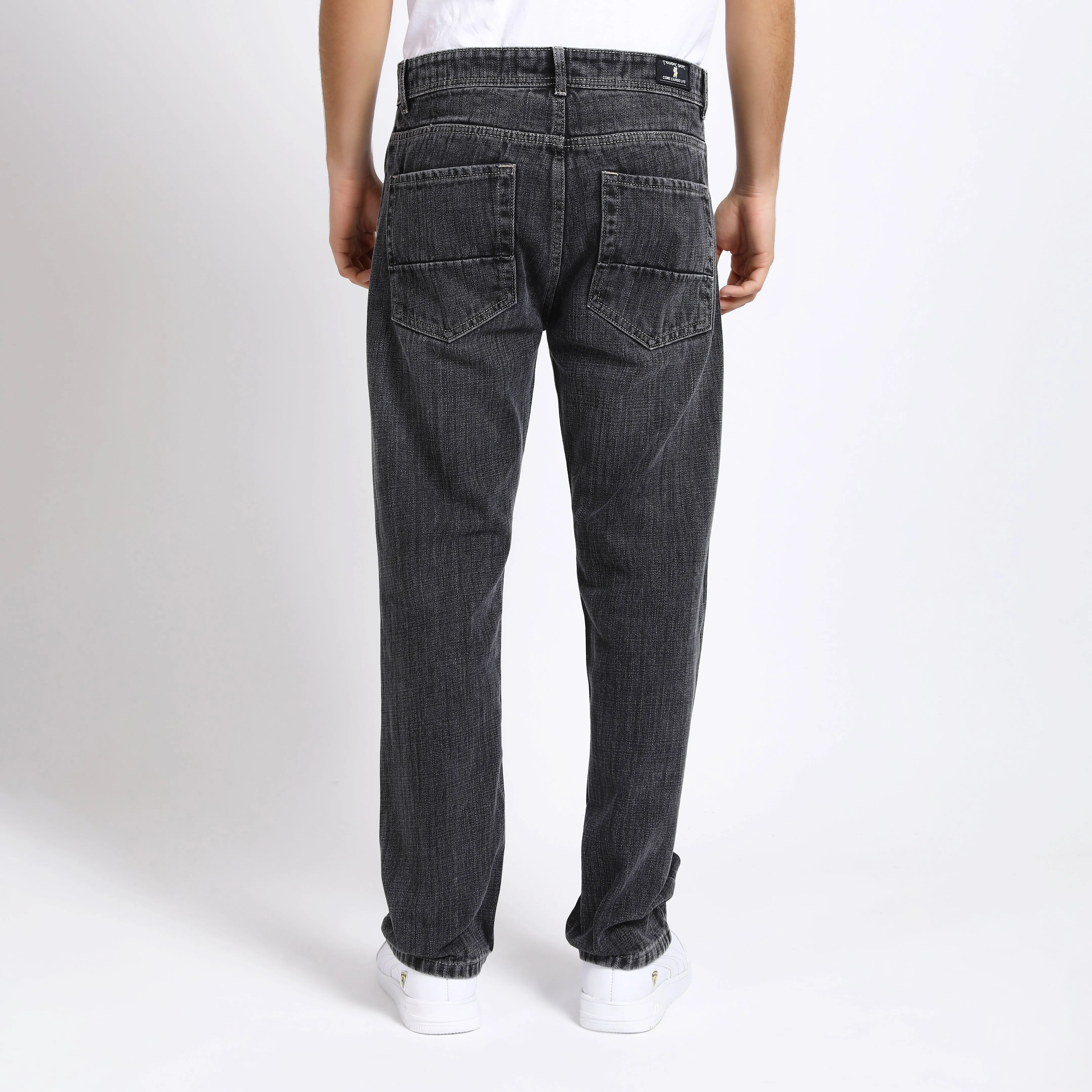 DARK GREY BAGGY FIT JEAN TEDDY