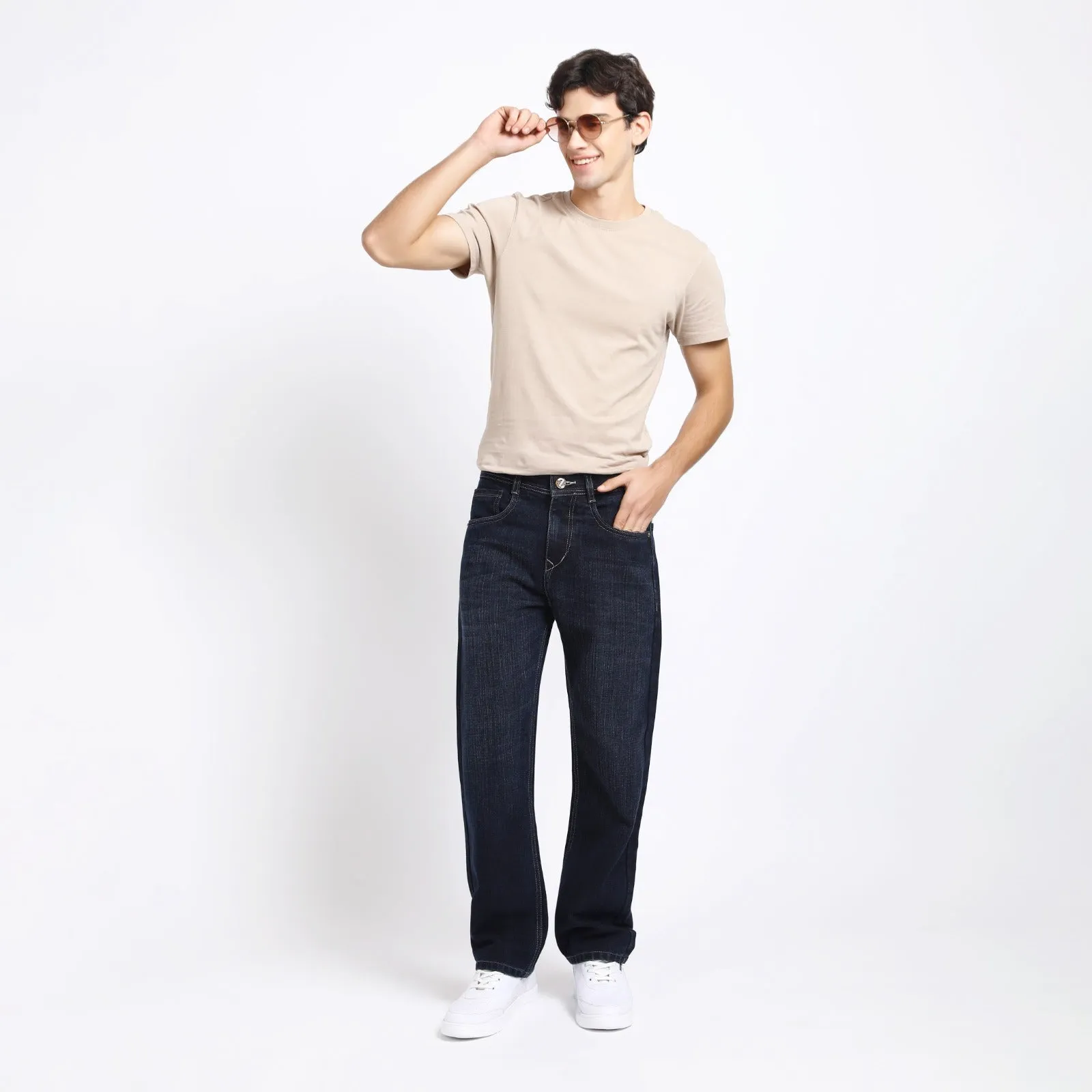 GREY BAGGY FIT JEAN TEDDY