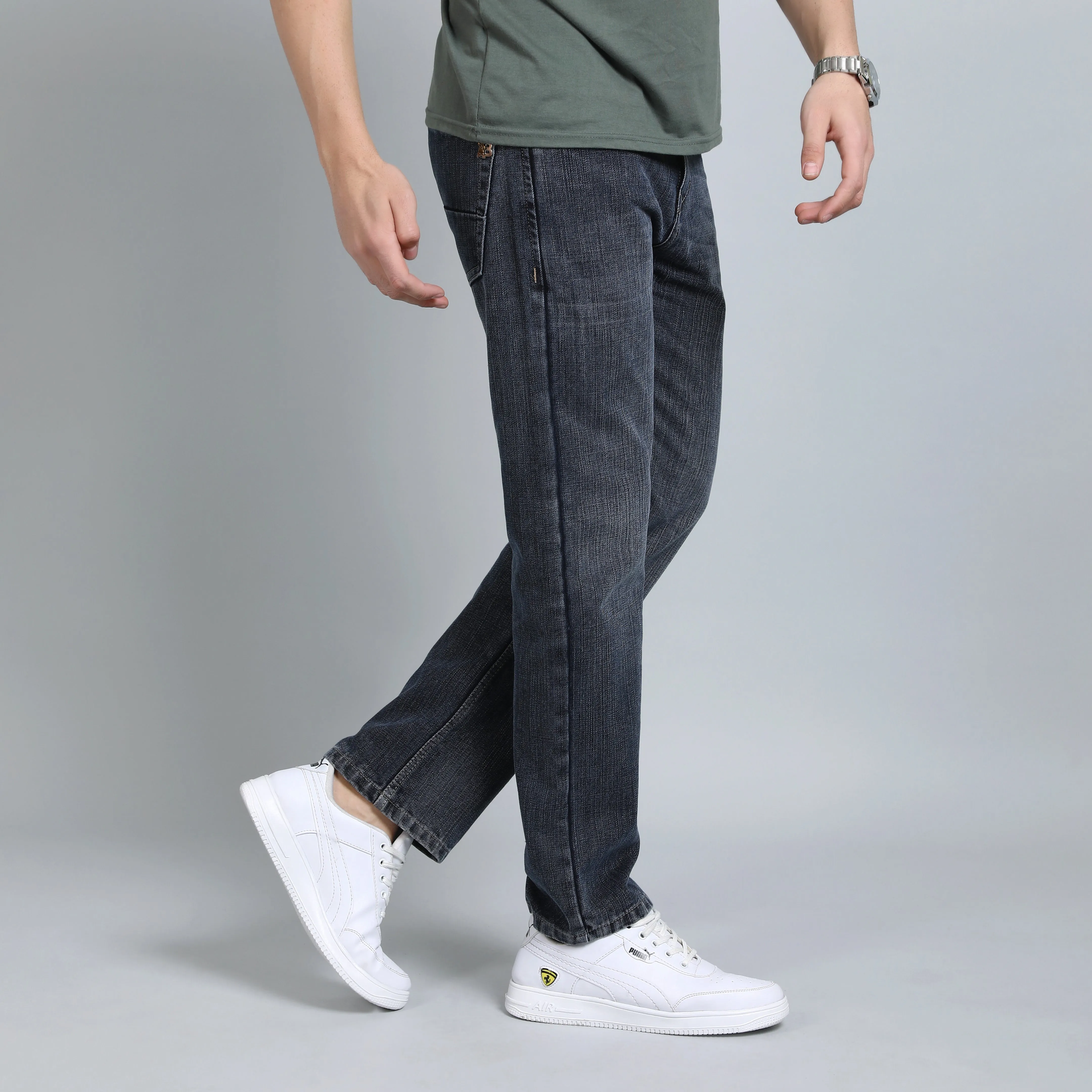 GREY BAGGY FIT JEAN TEDDY