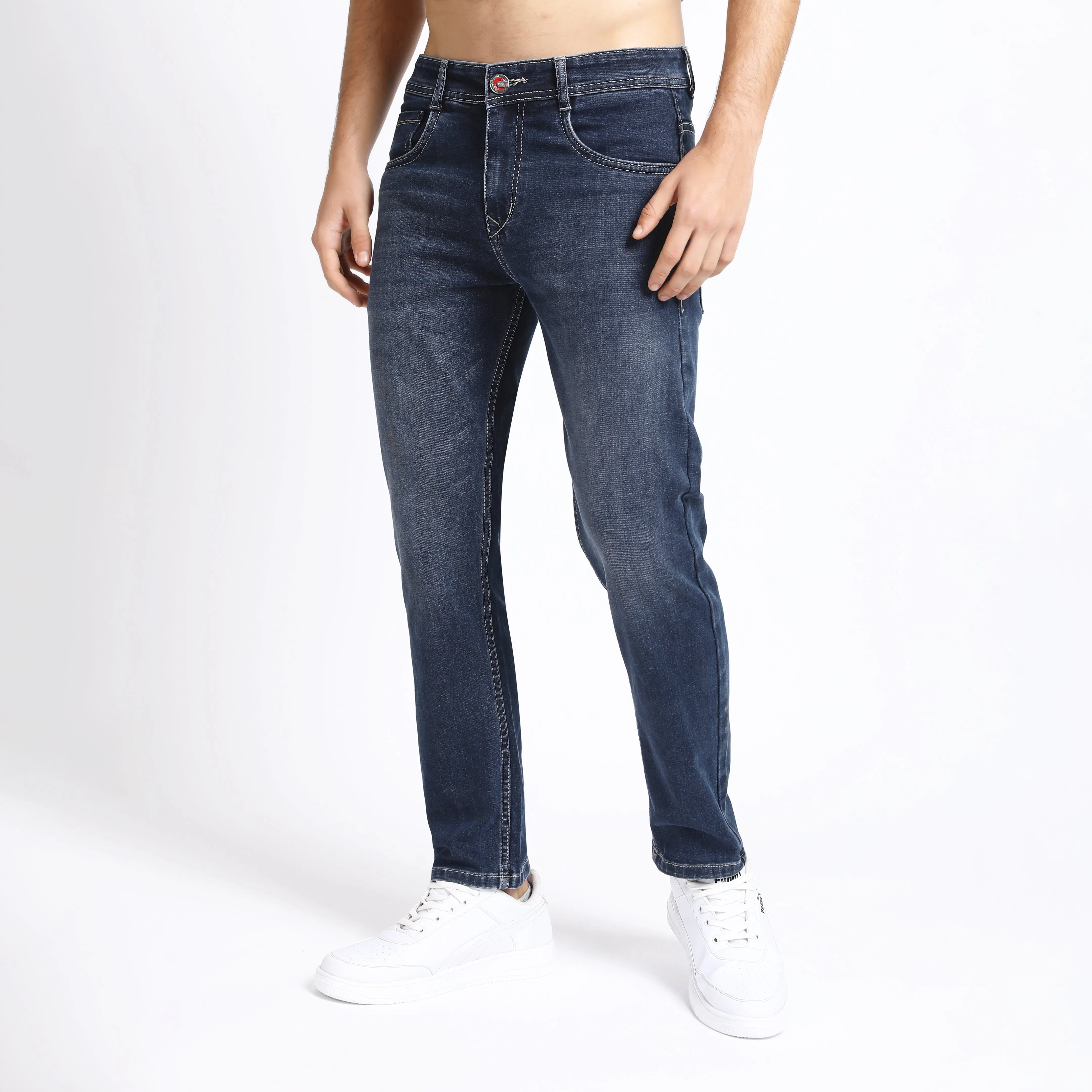 ANKLE LIGHT GREY FIT JEANS TEDDY