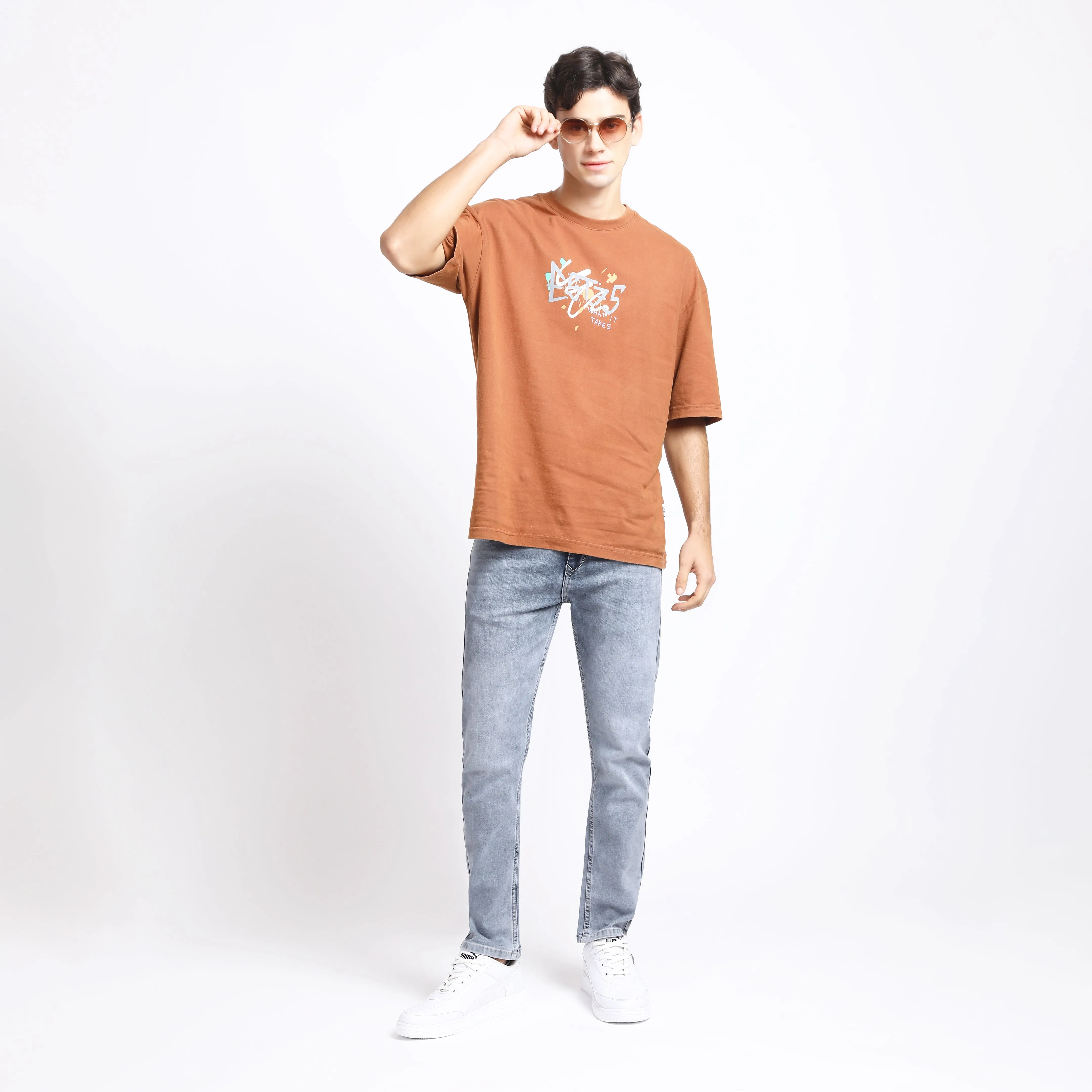 LIGHT GREY ANKLE FIT JEANS TEDDY