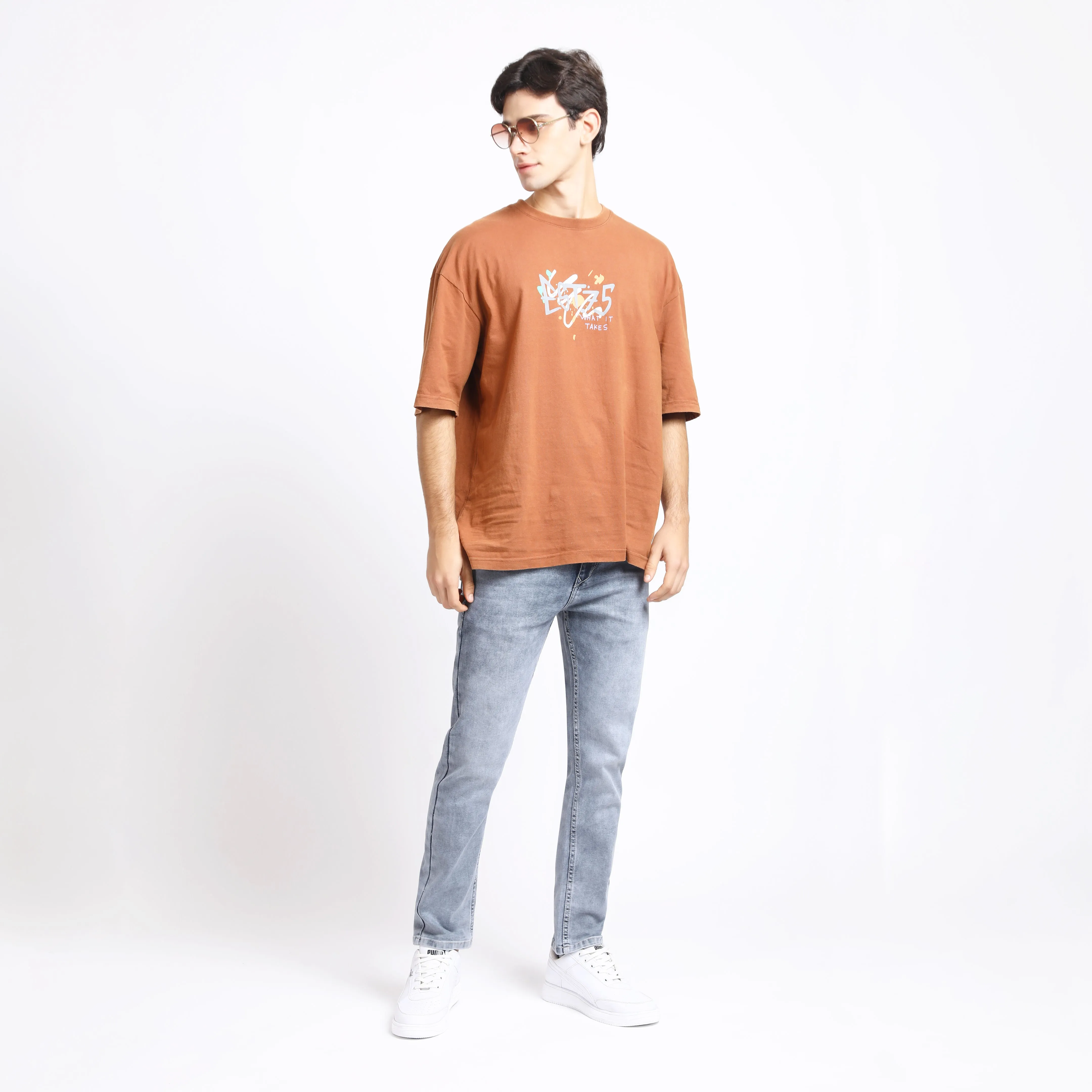 LIGHT GREY ANKLE FIT JEANS TEDDY