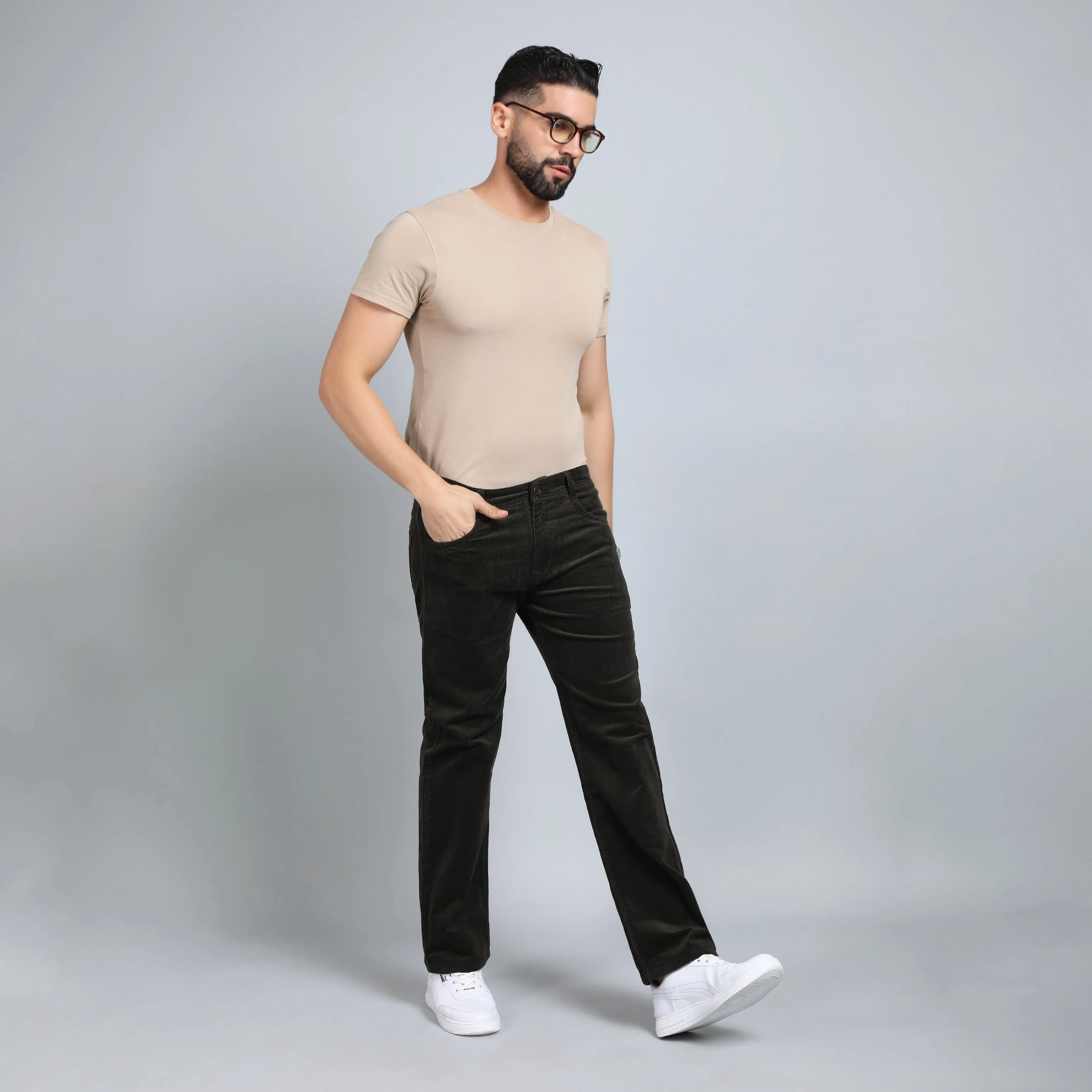 MILLITARY OLIVE CORDUROY PANTS