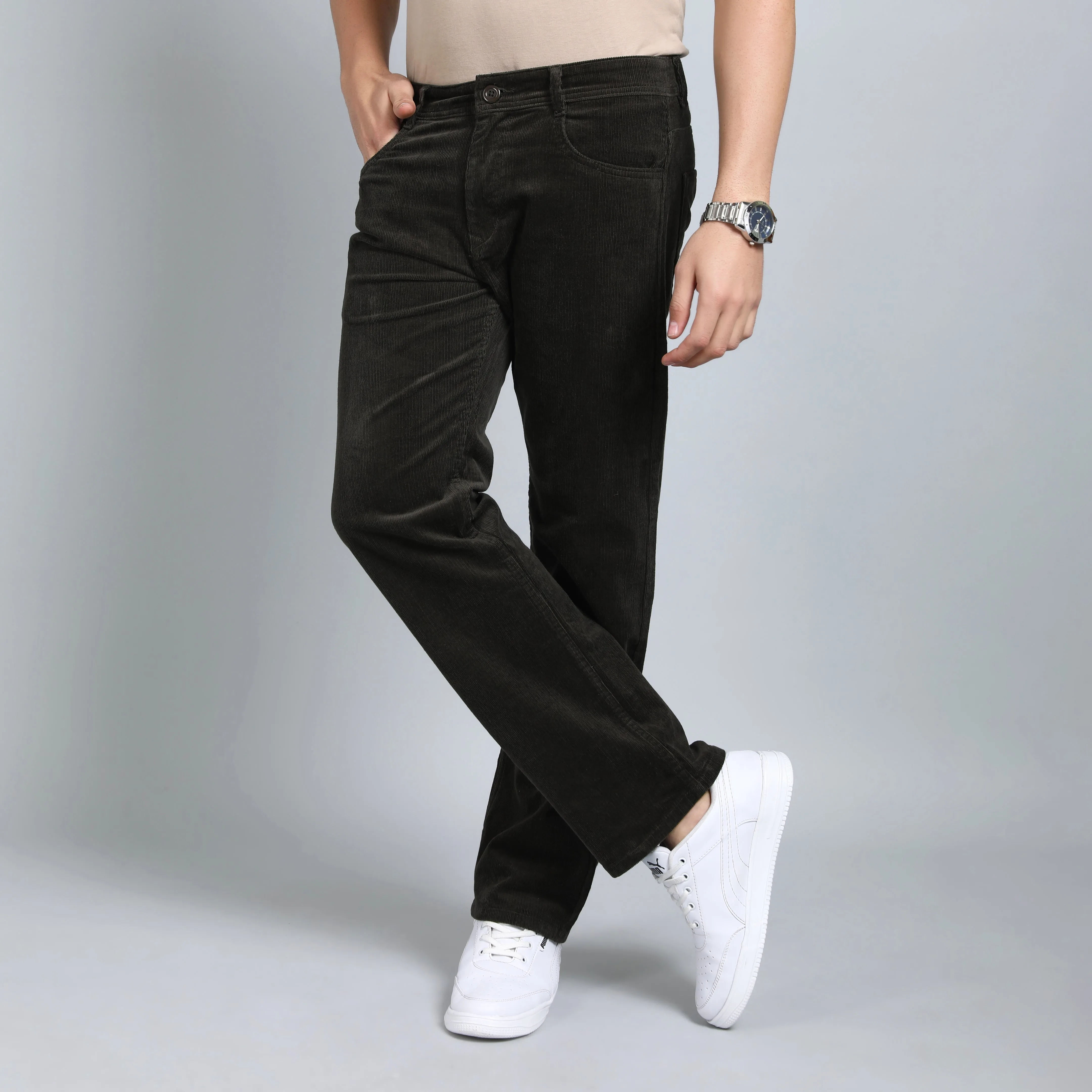 MILLITARY OLIVE CORDUROY PANTS