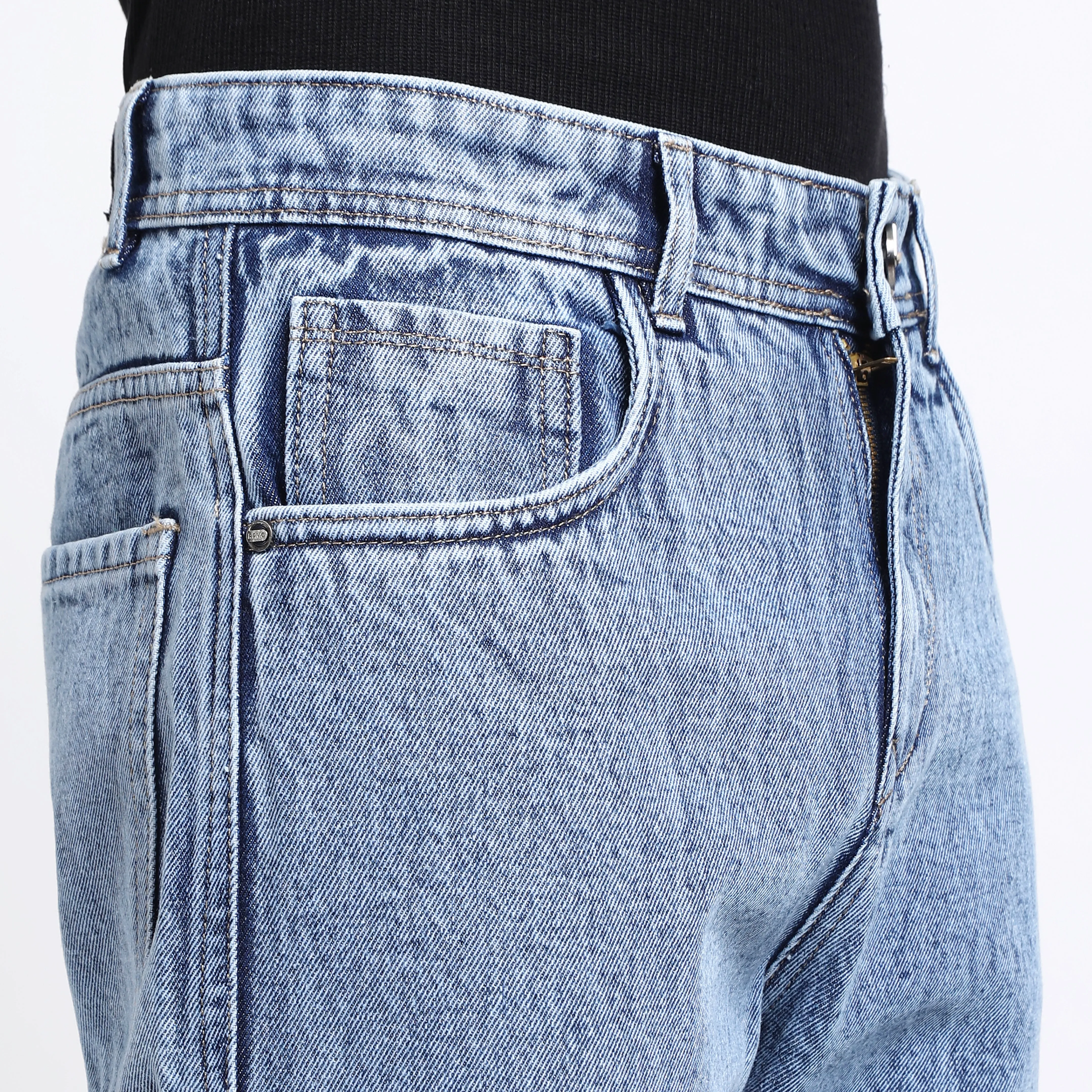 LIGHT BLUE BAGGY CARGO FIT JEANS