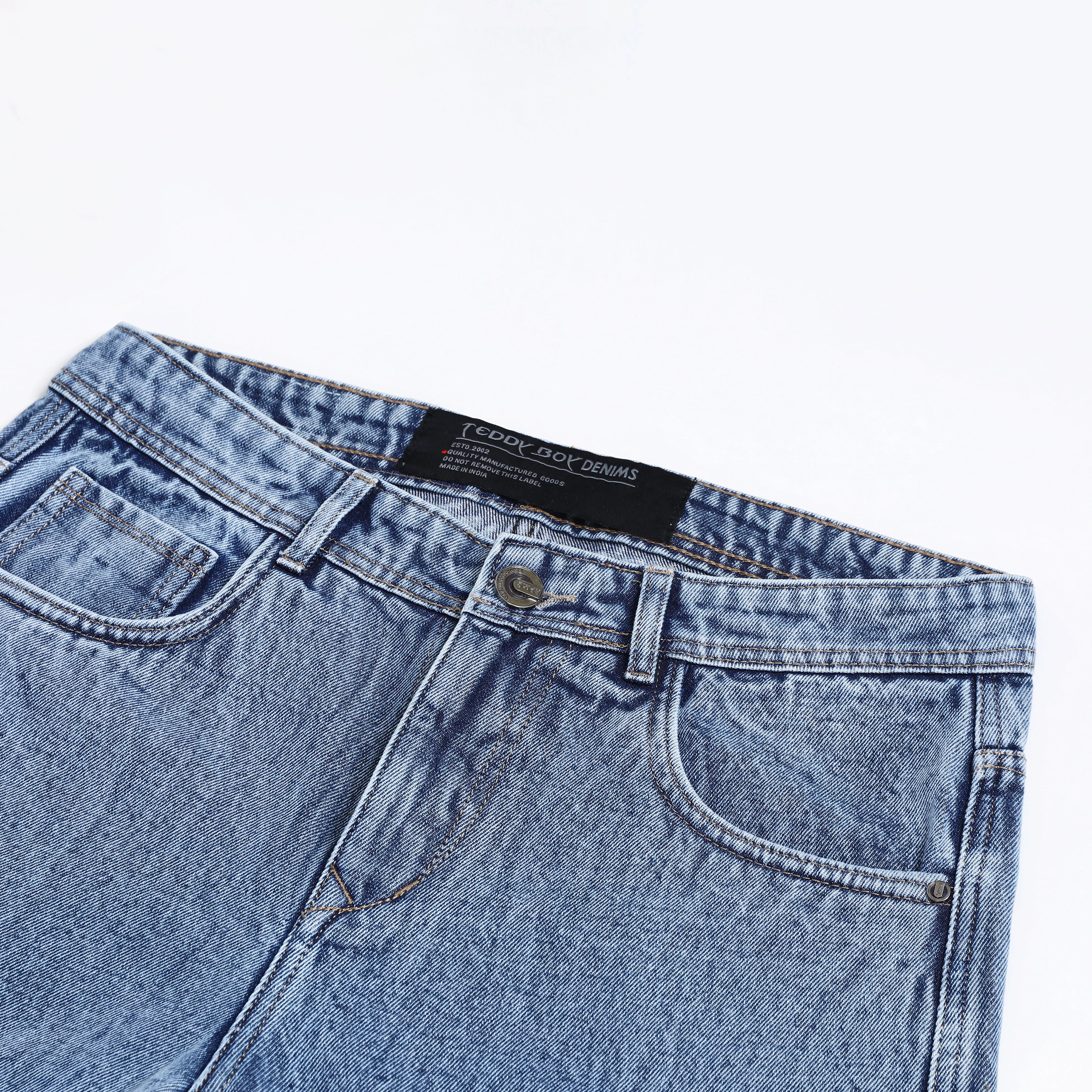 LIGHT BLUE BAGGY CARGO FIT JEANS