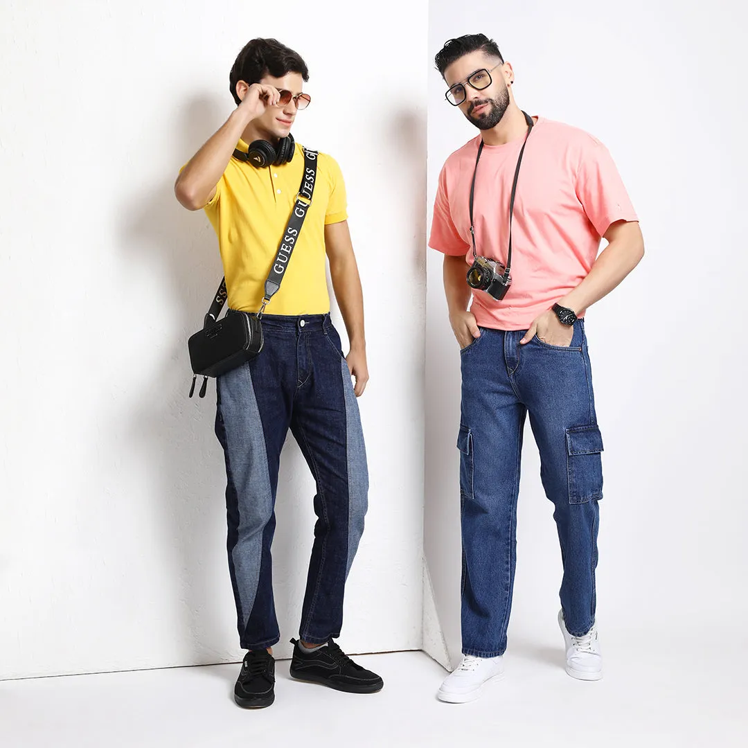 DARK BLUE CARROT FIT JEAN TEDDY