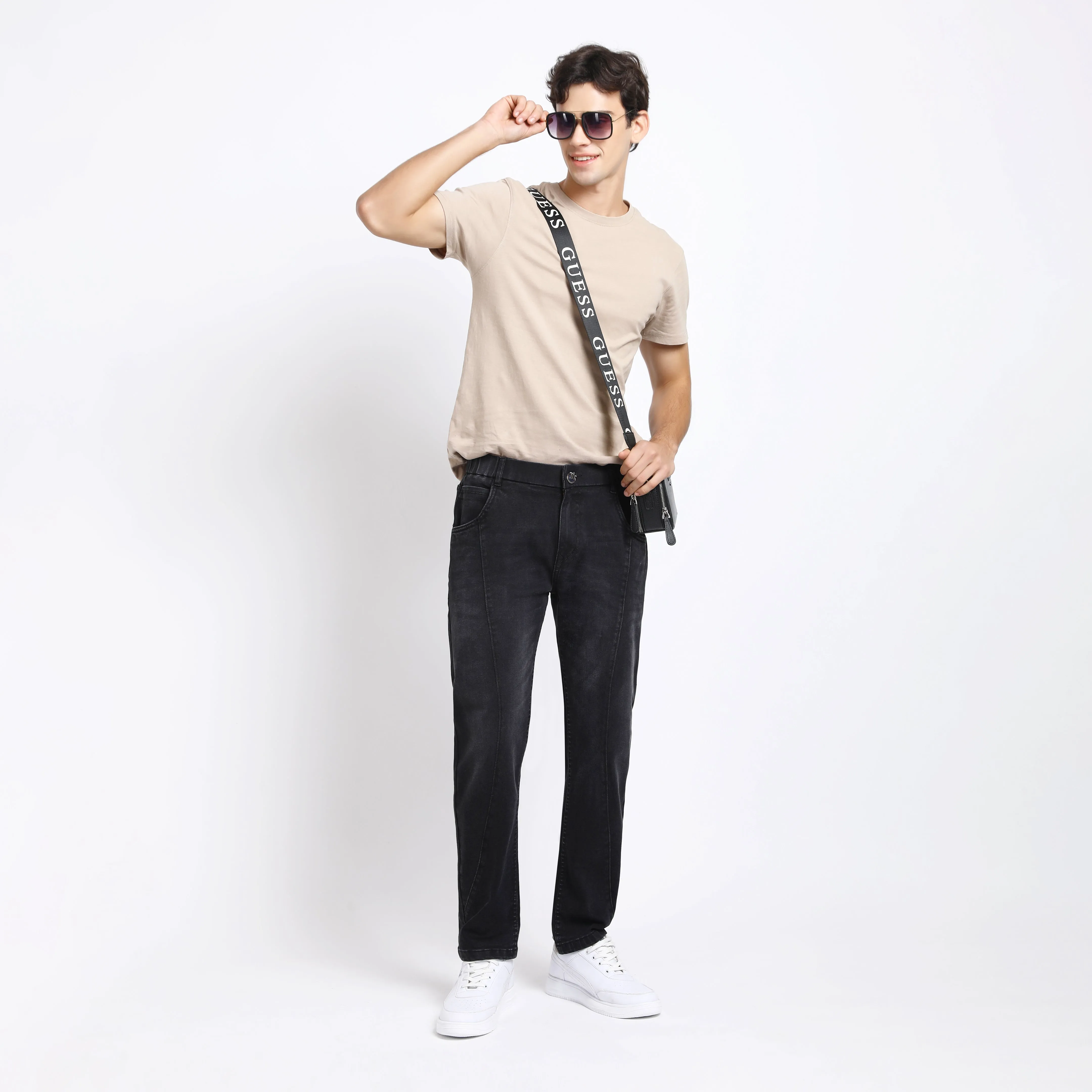 BLACK CARROT FIT JEAN TEDDY