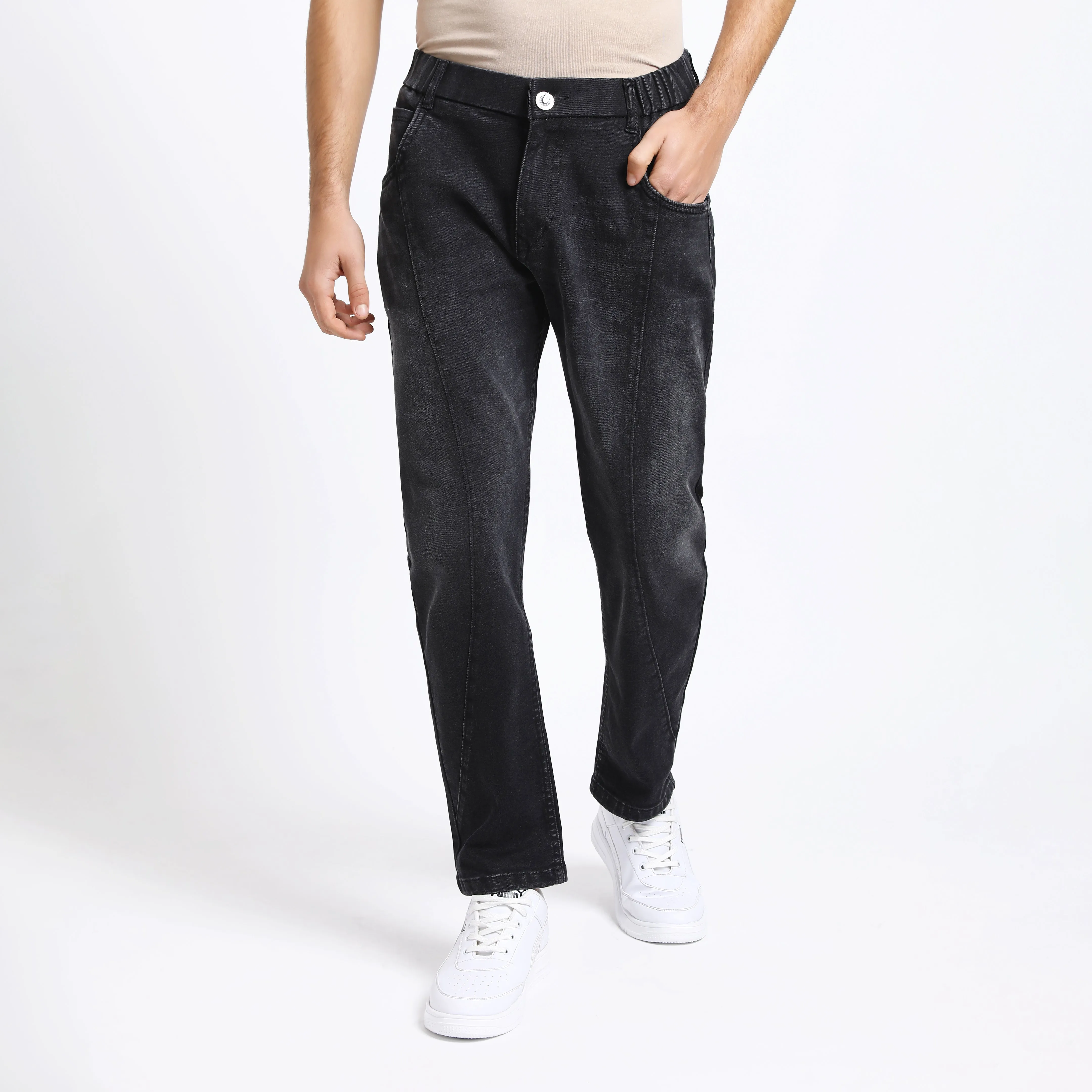 BLACK CARROT FIT JEAN TEDDY