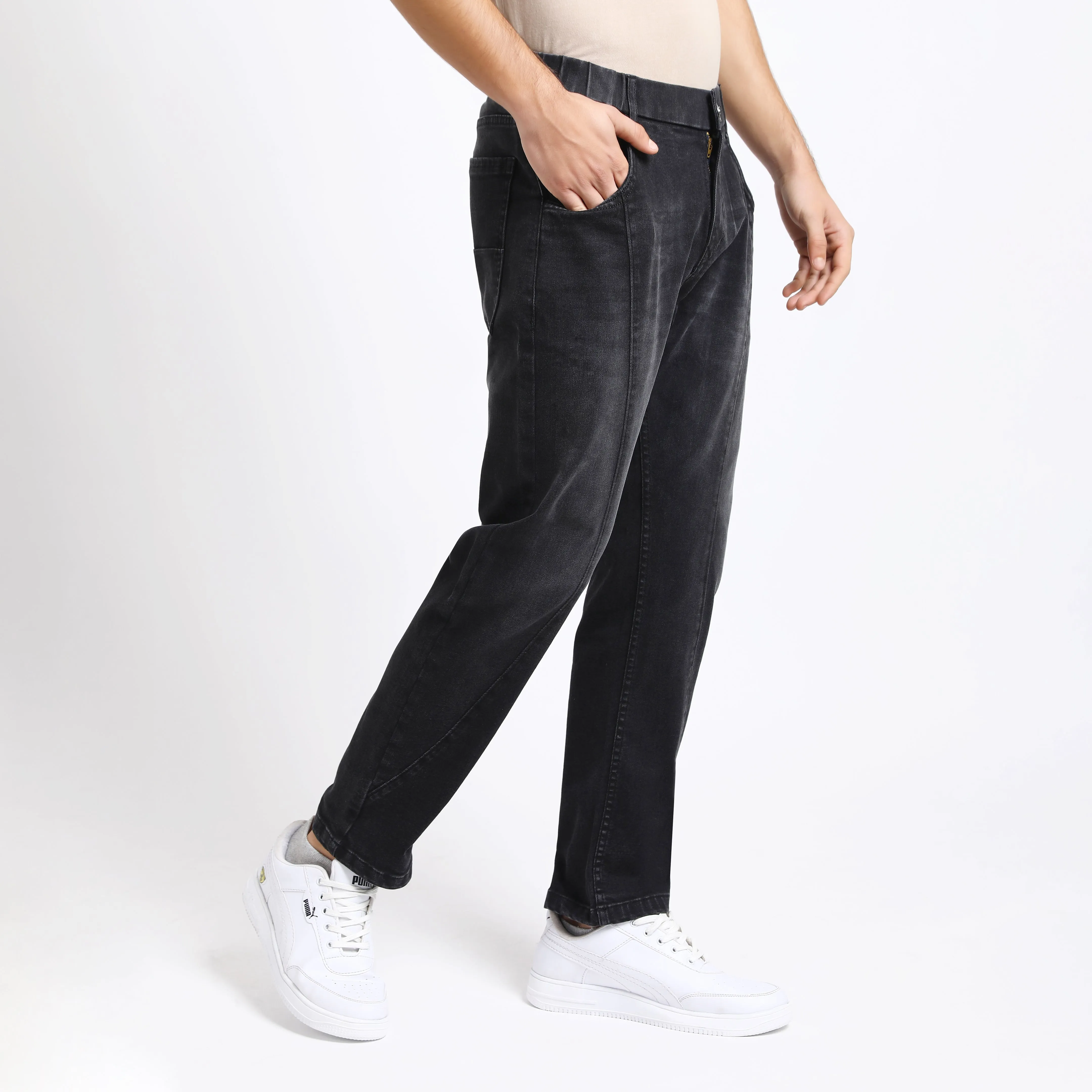 BLACK CARROT FIT JEAN TEDDY