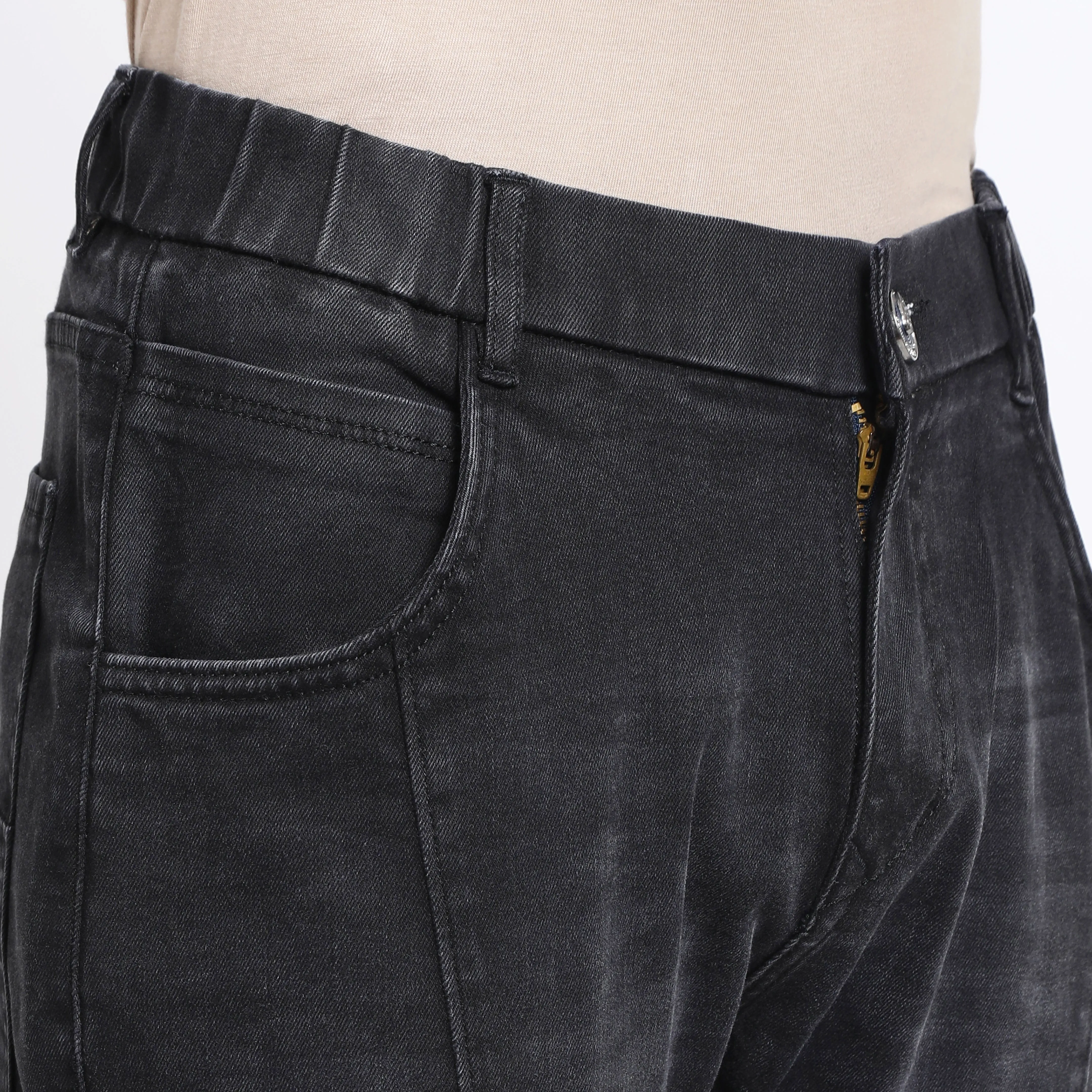 BLACK CARROT FIT JEAN TEDDY