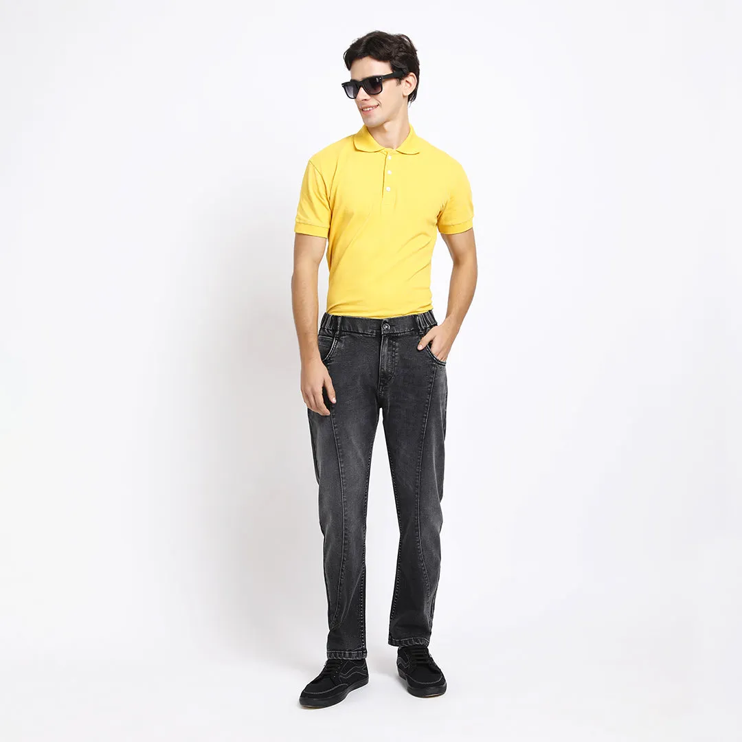 BLACK CARROT FIT JEAN TEDDY