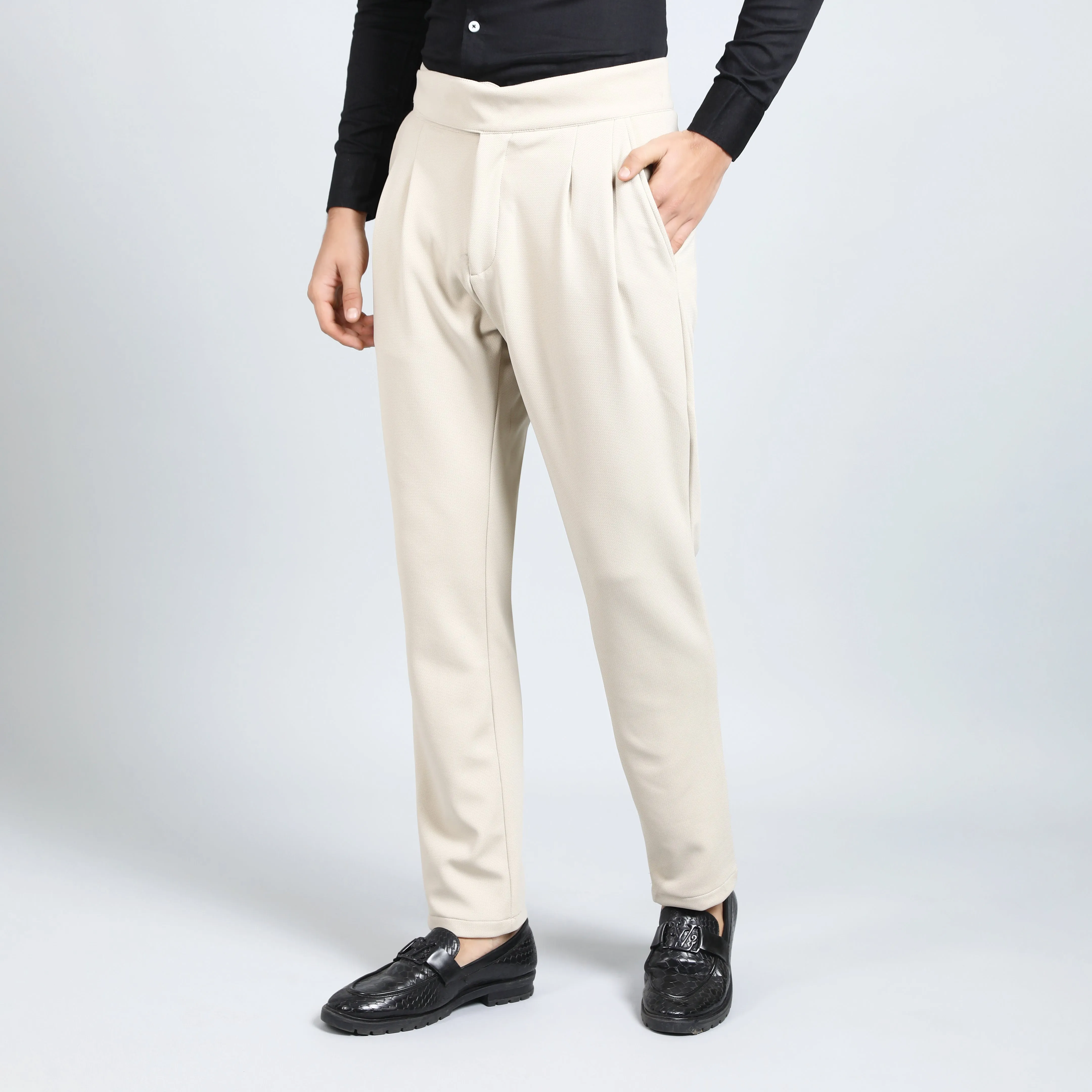 CANNOLI CREAM SLIM FIT GURKHA TROUSERS