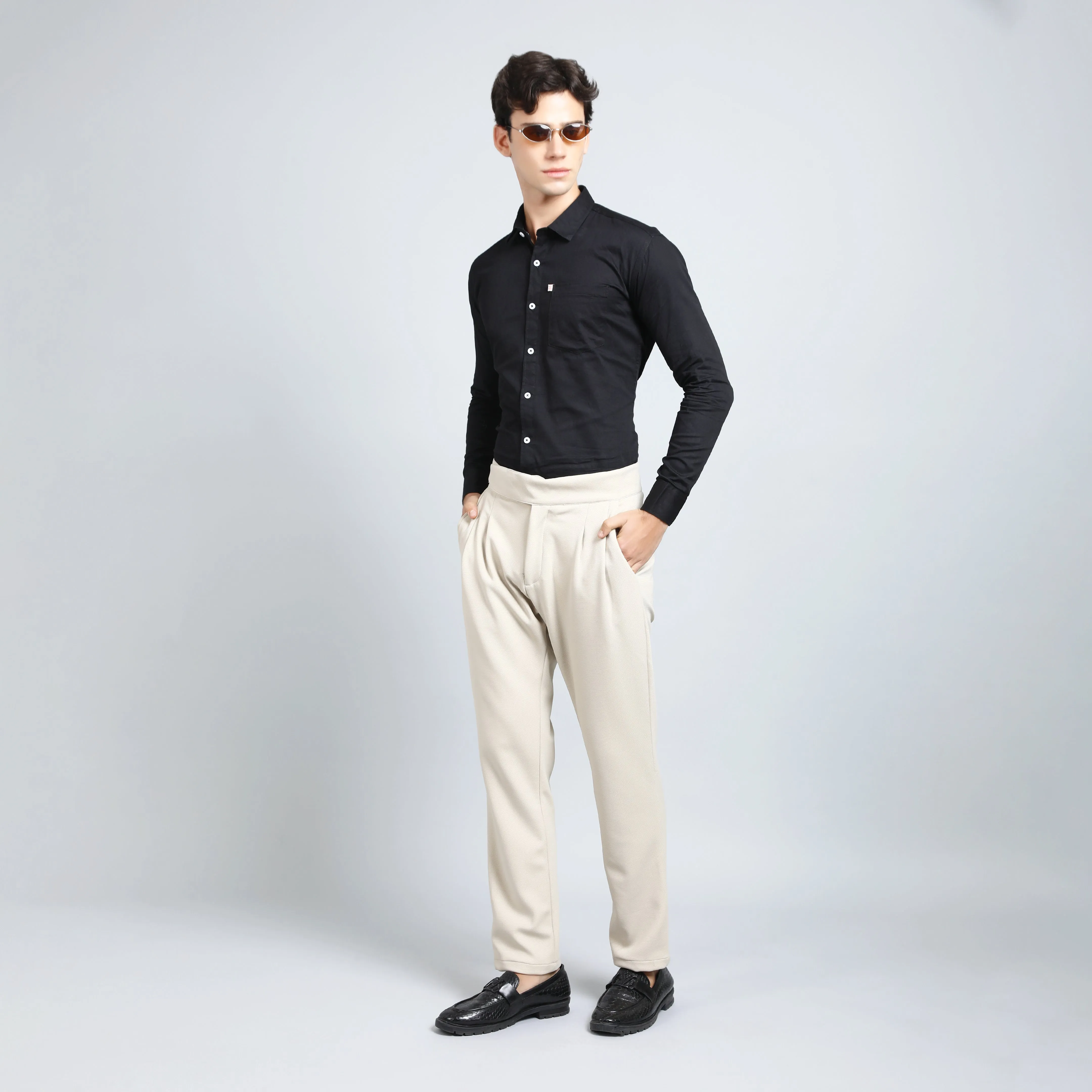 CANNOLI CREAM SLIM FIT GURKHA TROUSERS