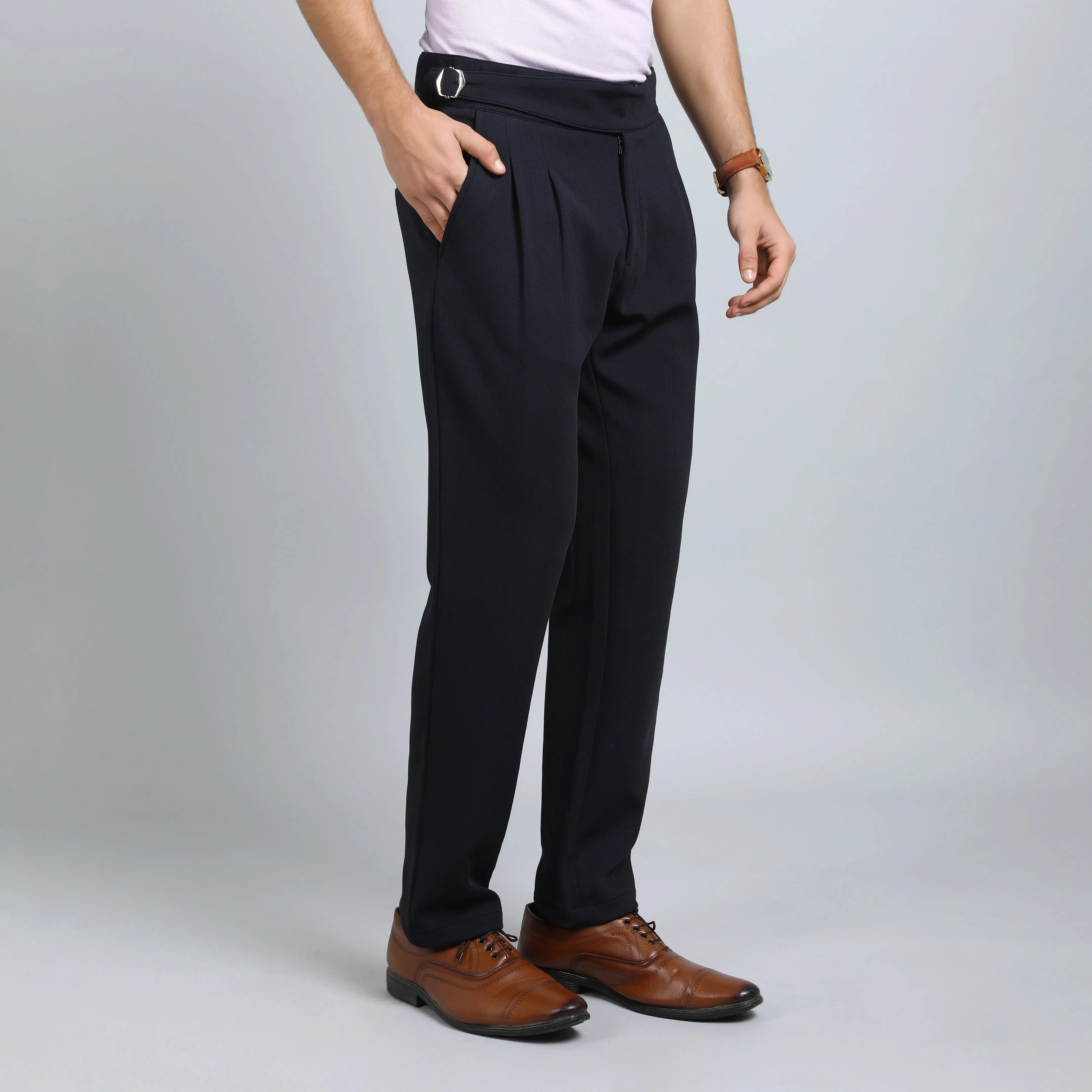 BARITONE NAVY SLIM  FIT GURKHA TROUSERS