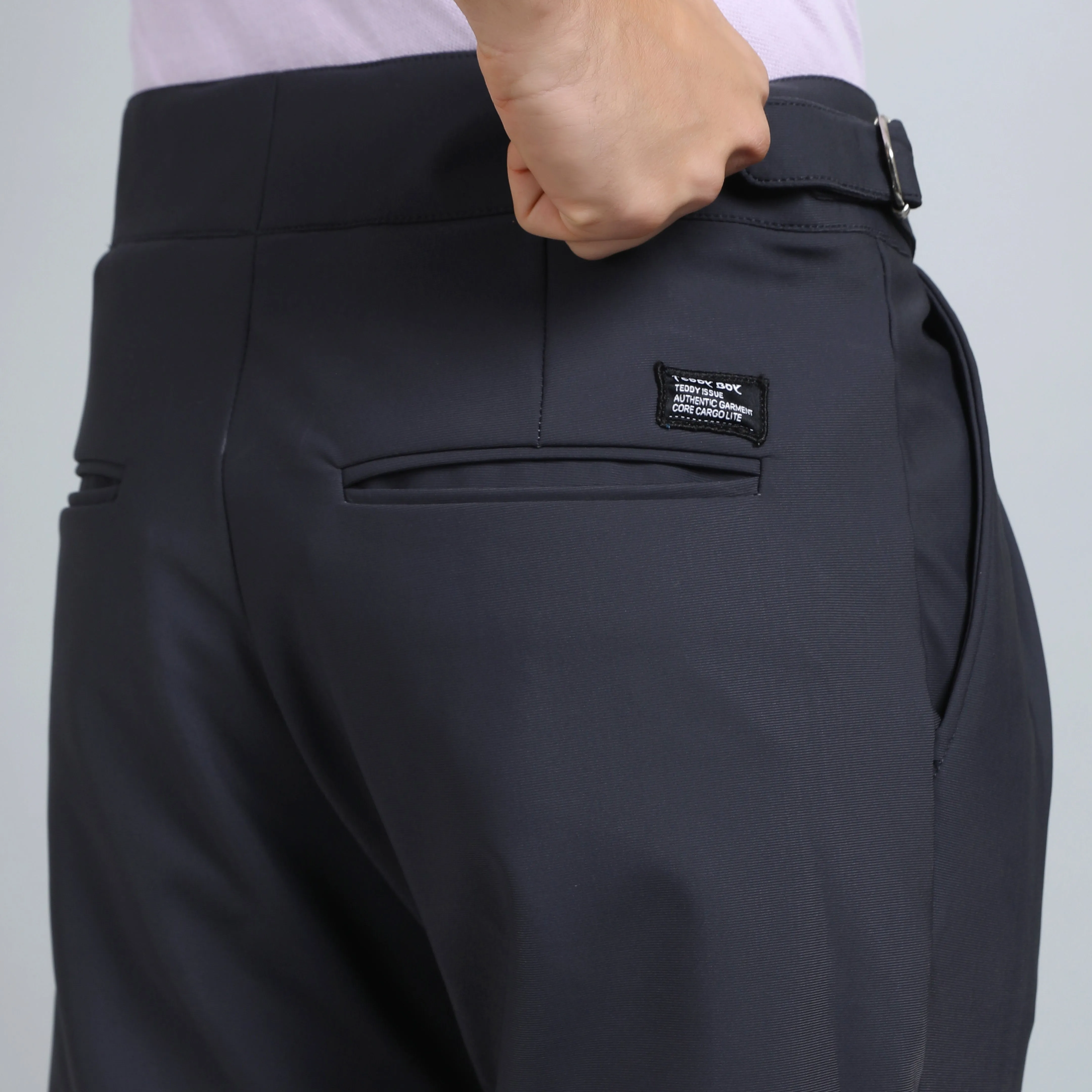 OYSTER BLACK GREY SLIM FIT GURKHA TROUSERS