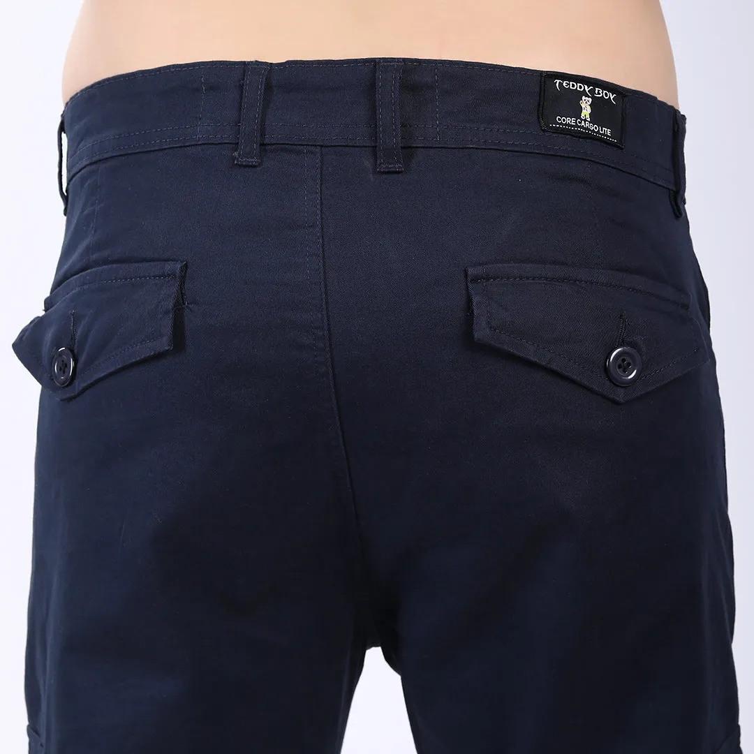 Men's Relaxed Fit Navy Stretch Cotton Cargo Pants – Streetwear Utility Style