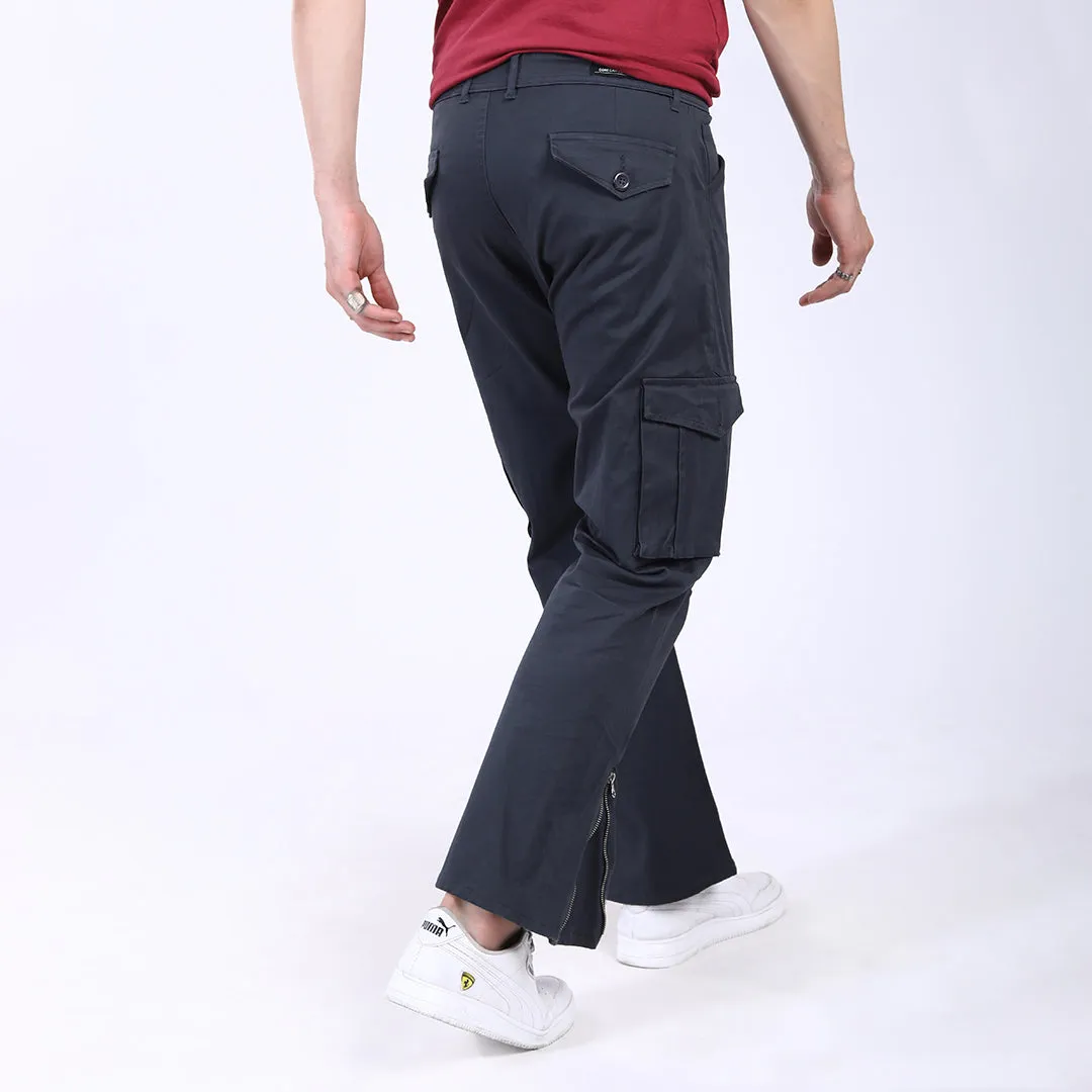 Men's Relaxed Fit Navy Blue Stretch Cotton Cargo Pants – Streetwear Utility Style
