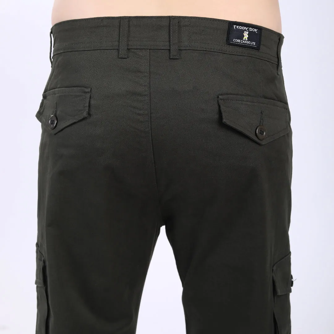 Men's Relaxed Fit Dark Grey Stretch Cotton Cargo Pants – Streetwear Utility Style