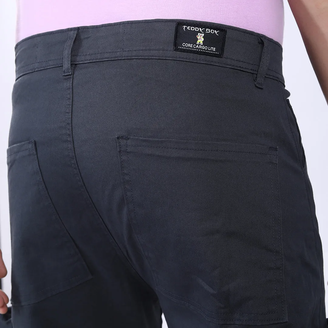 Men's Relaxed Fit Navy Stretch Cotton Cargo Pants – Streetwear Large pocket Style