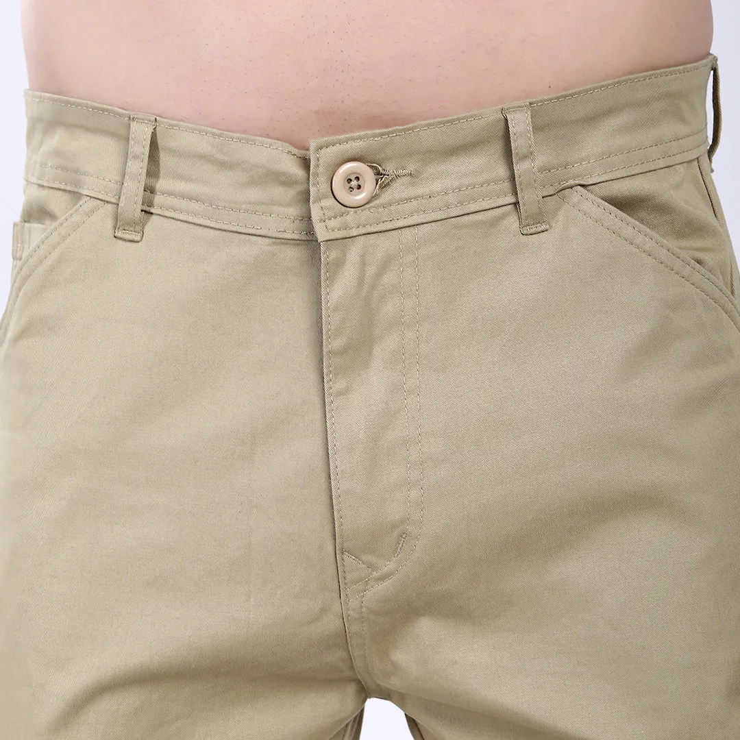 Men's Relaxed Fit Lt. Brown Stretch Cotton Cargo Pants – Streetwear Large pocket Style