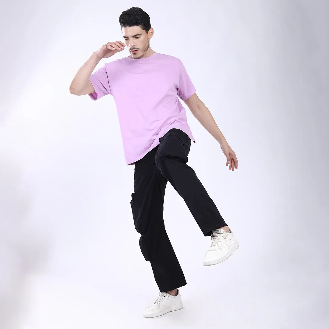 Men's Relaxed Fit Black Stretch Cotton Cargo Pants – Streetwear Large pocket Style