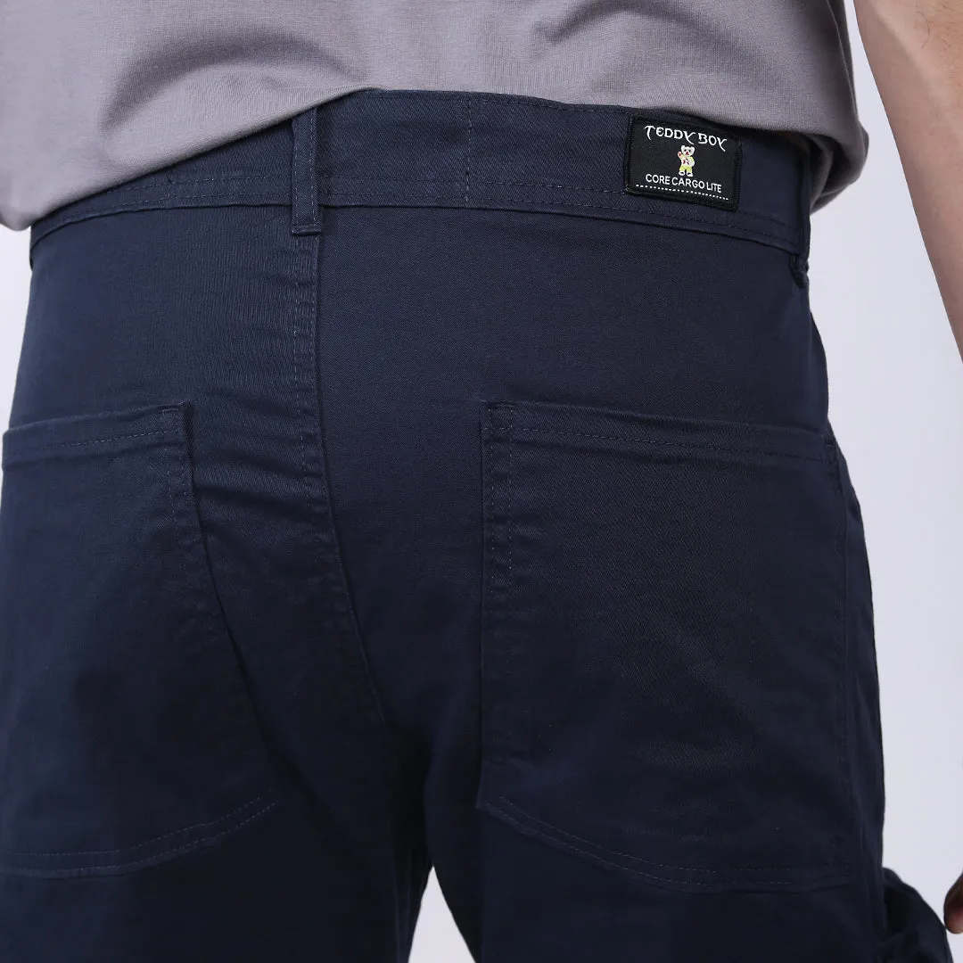 Men's Relaxed Fit Dark Grey Stretch Cotton Cargo Pants – Streetwear Large pocket Style